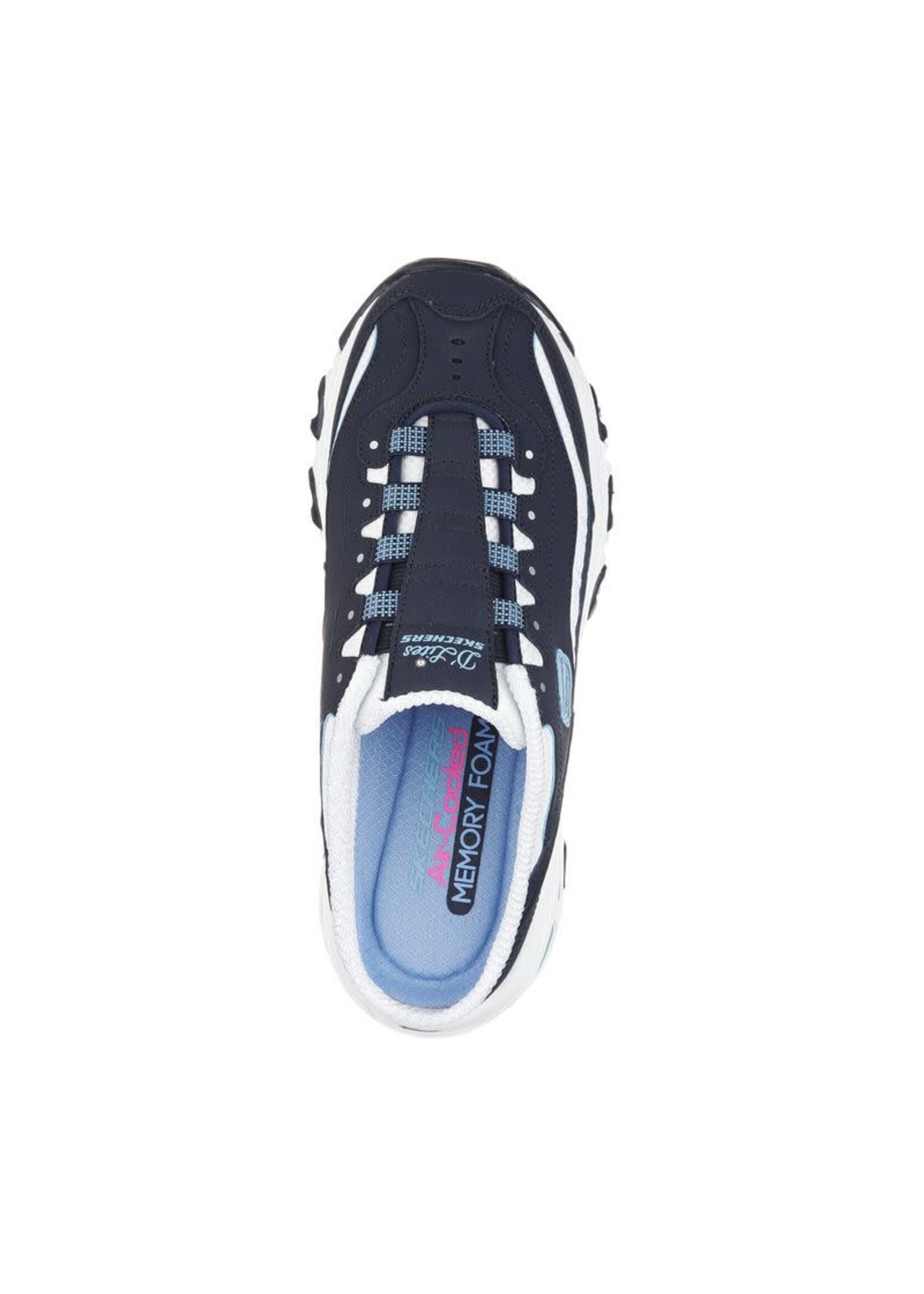 Skechers Womens D'Lites Resilient Fashion Slip On Sneaker - Navy/White