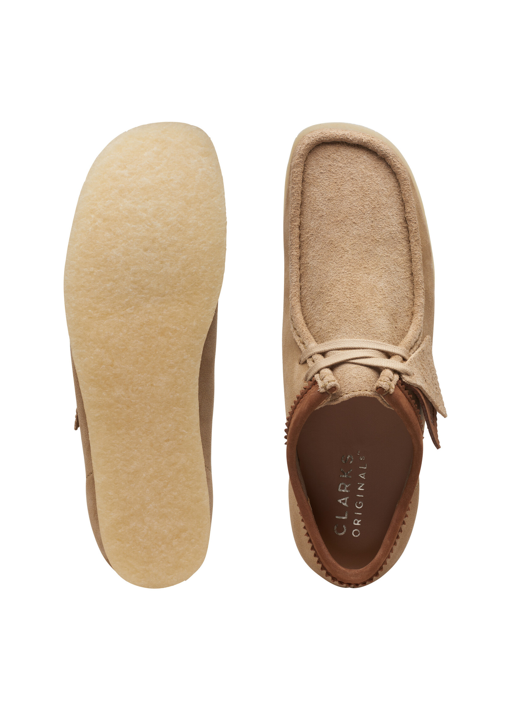Clarks Mens Originals Icon Wallabee Sandstone Combi Beige | 26170538
