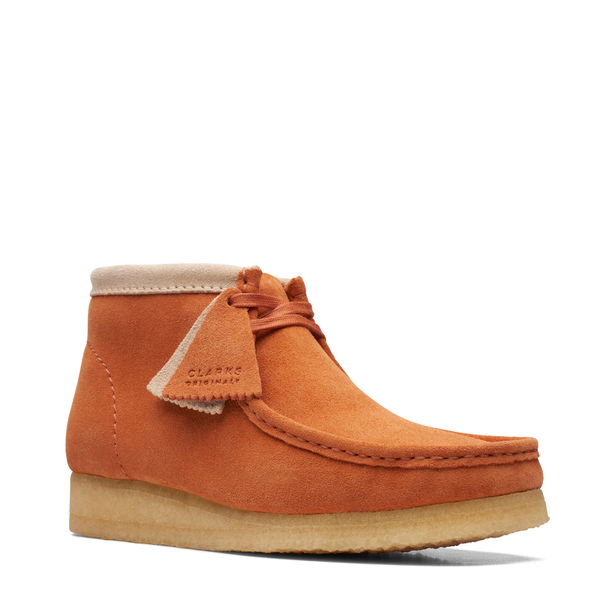 Clarks Mens Originals Iconic Wallabee Boot Dark Tan Brown