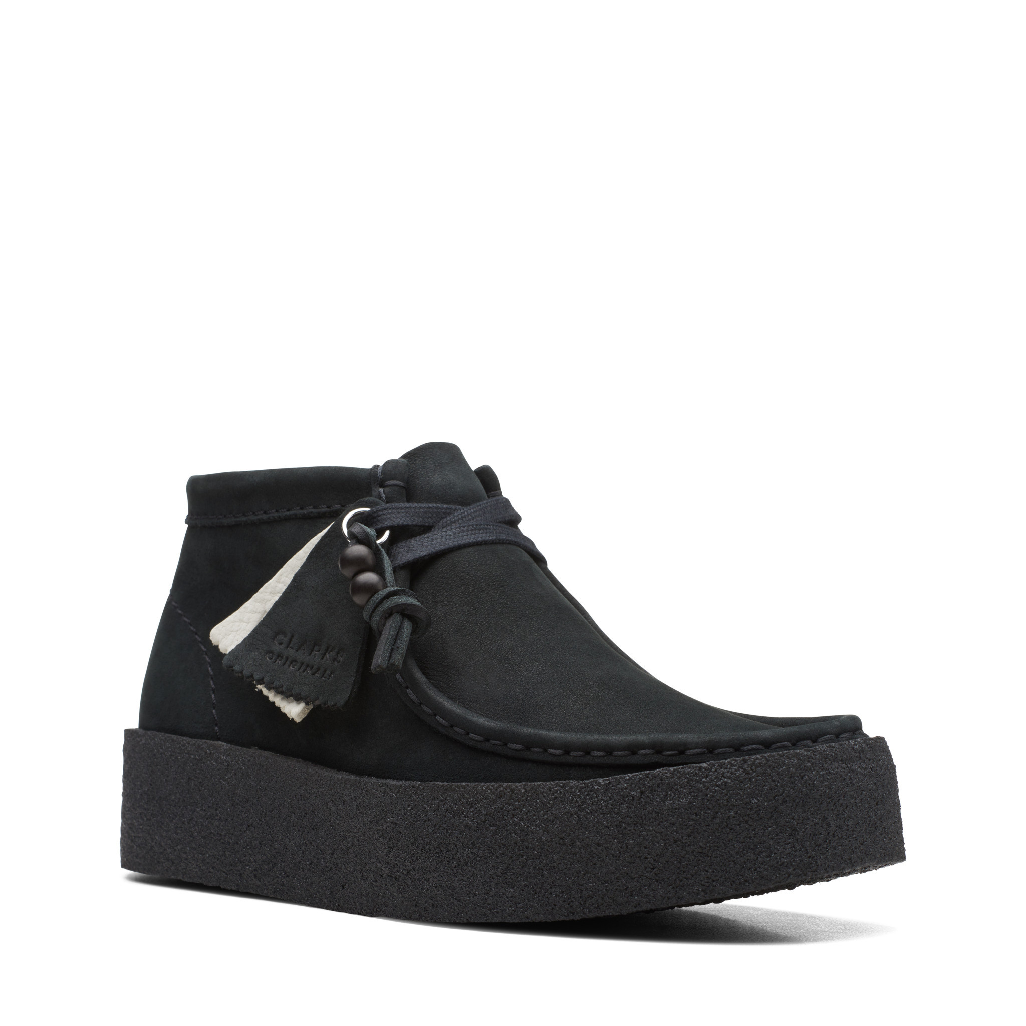 Clarks Womens WallabeeCup Boott Black Nubuck | 26168980 - SHOE