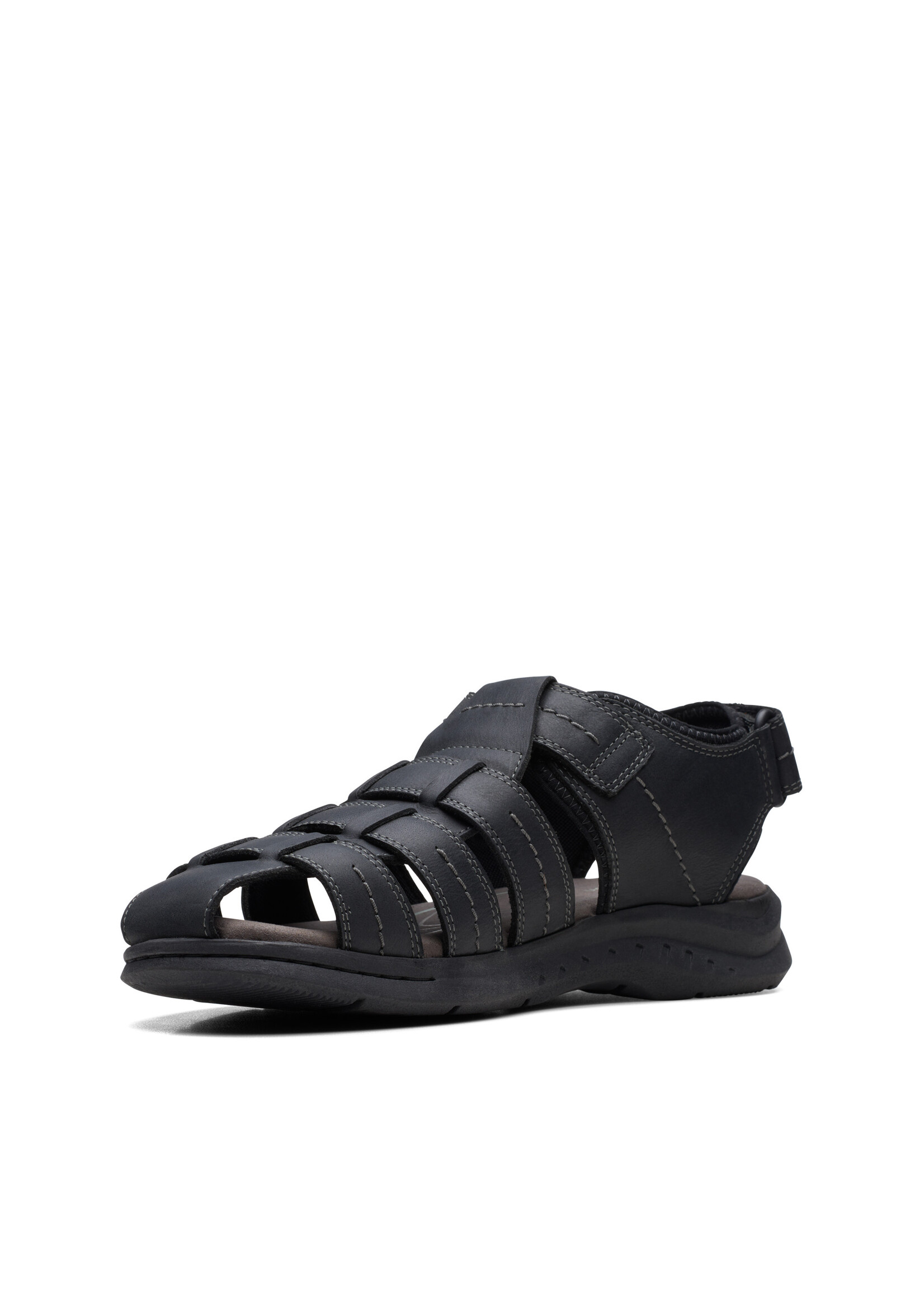 Clarks Mens Walkford Fish Sandal Black 26171793 SHOE PLUS