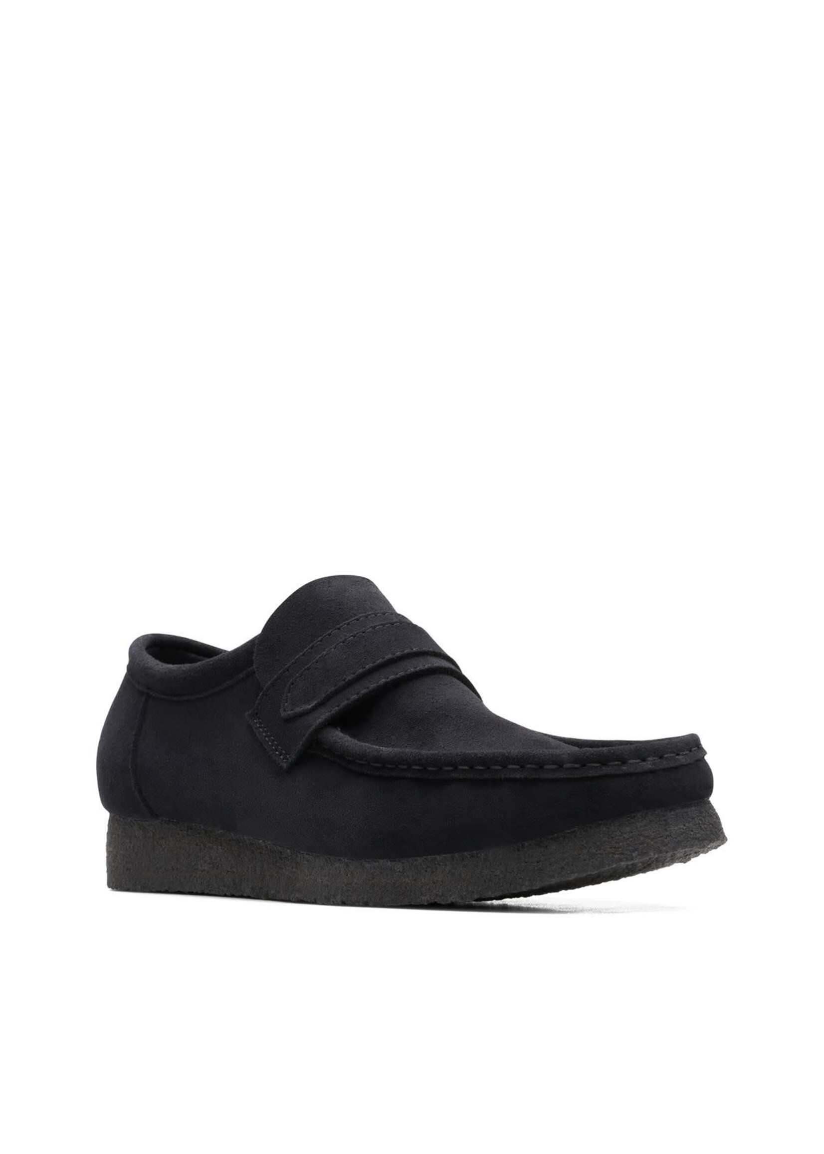 Clarks Mens Originals Wallabee Loafer Shoes Black Suede | 26172503