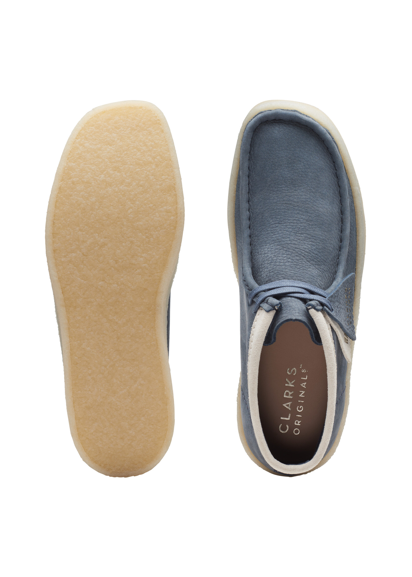 Clarks Mens Originals Icon Wallabee Cup Boot Blue Nubuck 26171091