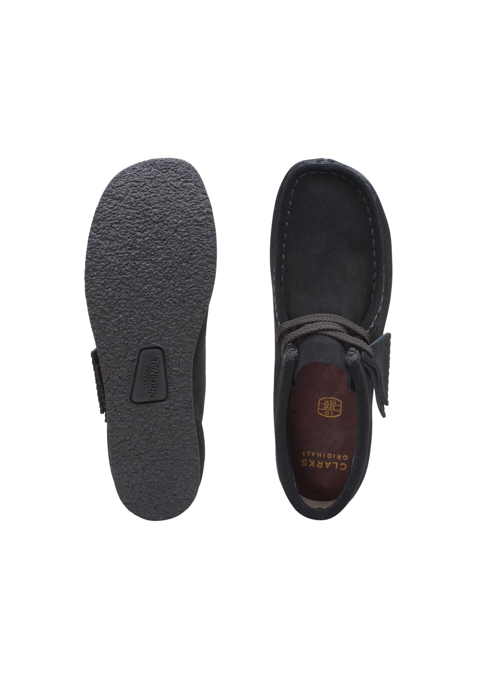 Clarks Older Boys Wallabee Boot O Black Suede 26168044