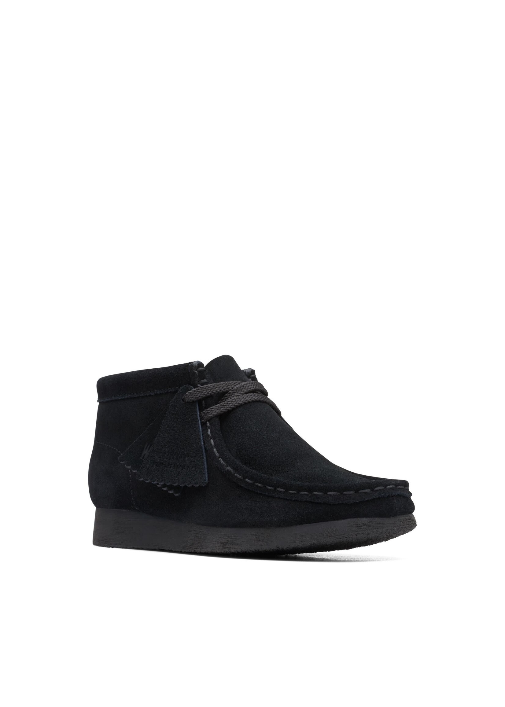 Clarks Older Boys Wallabee Boot O Black Suede 26168044
