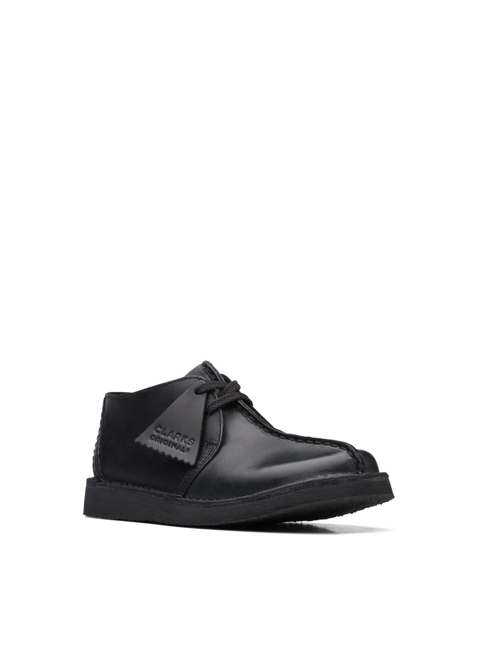 Clarks Older Boys Desert Trek O Black Leather 26168132 (Unisex)