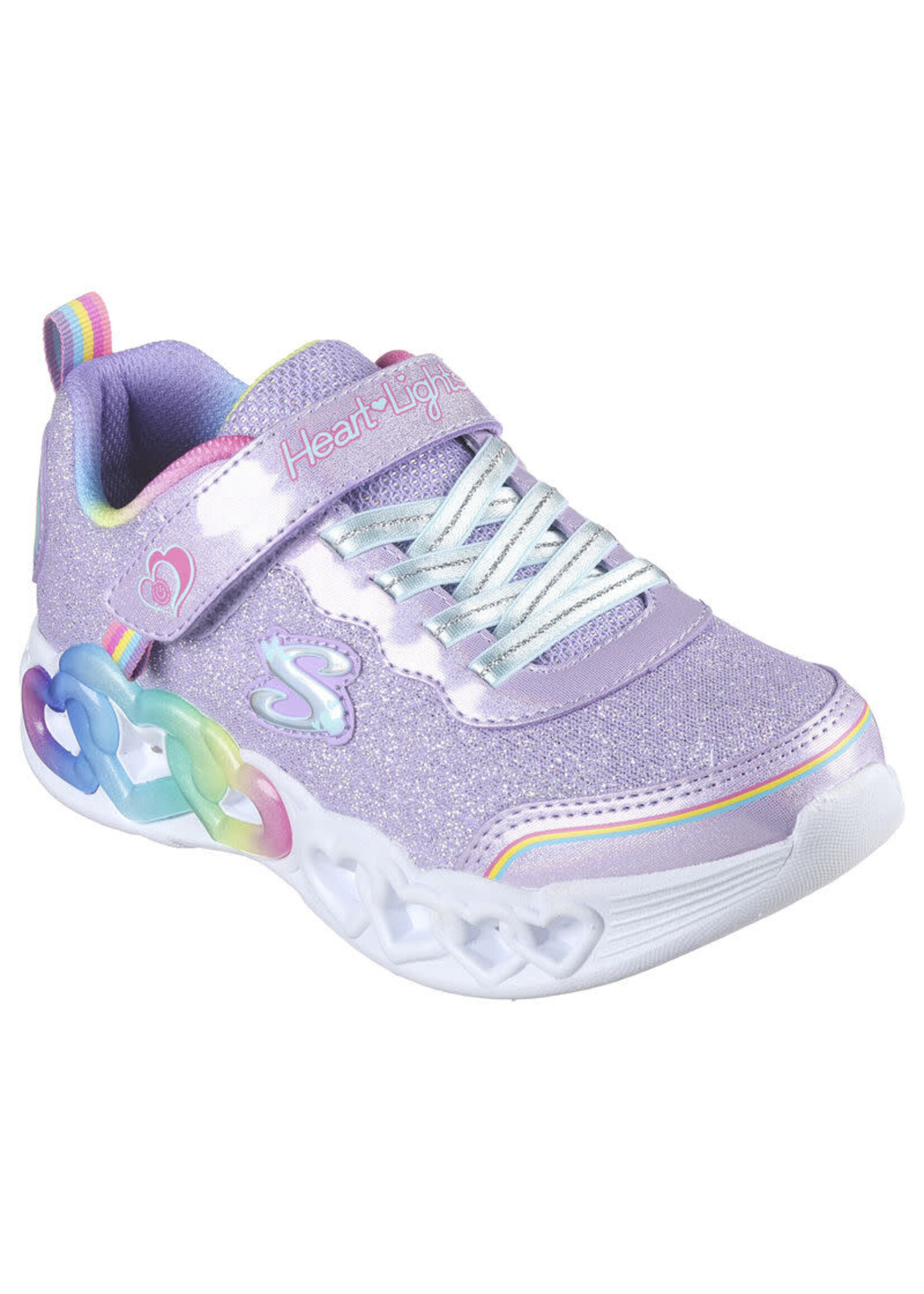 Skechers GIRLS' Infinite Heart Lights - Love Prism Style #:303751L LAVENDER / MULTI