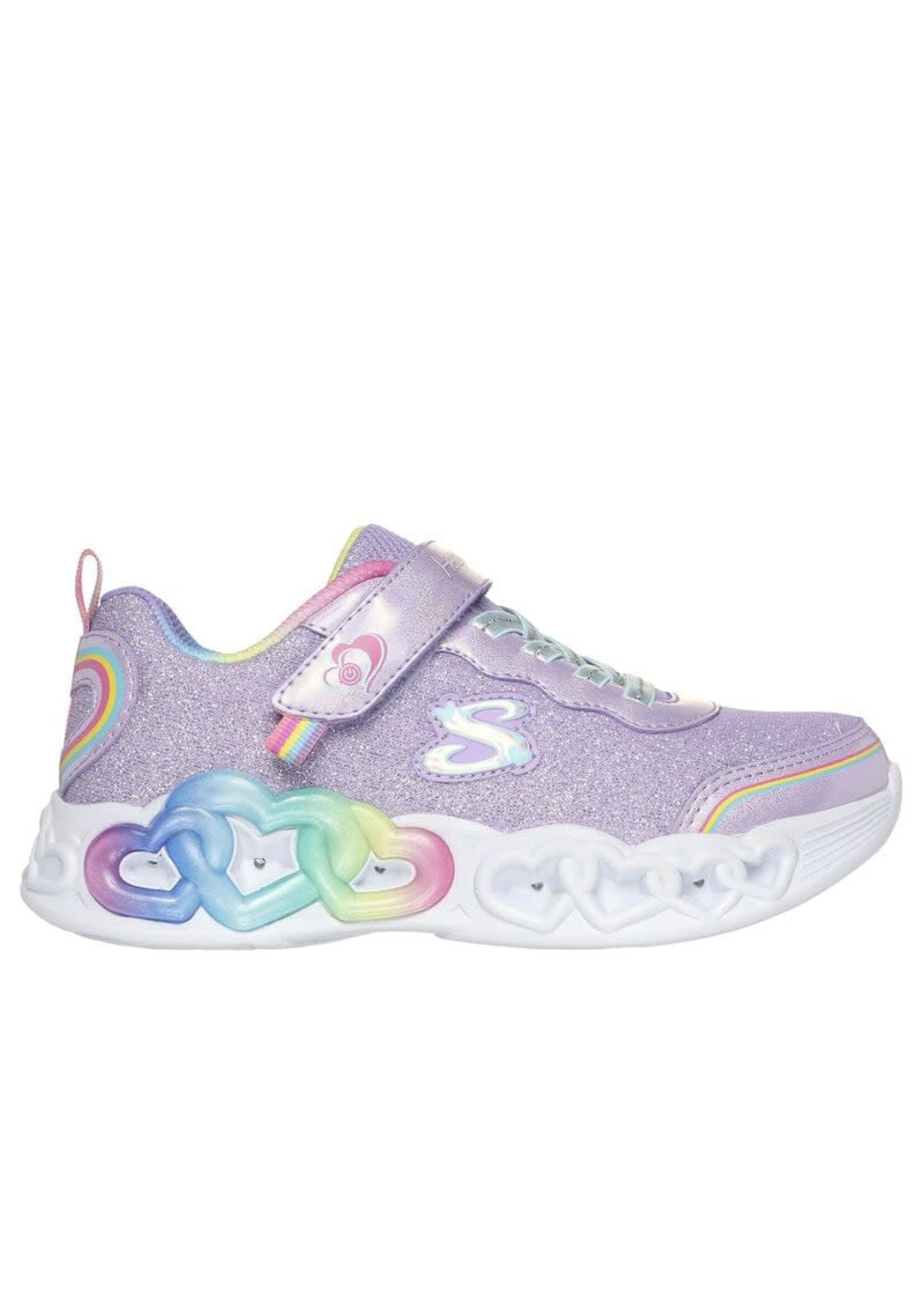 Skechers GIRLS' Infinite Heart Lights - Love Prism Style #:303751L LAVENDER / MULTI