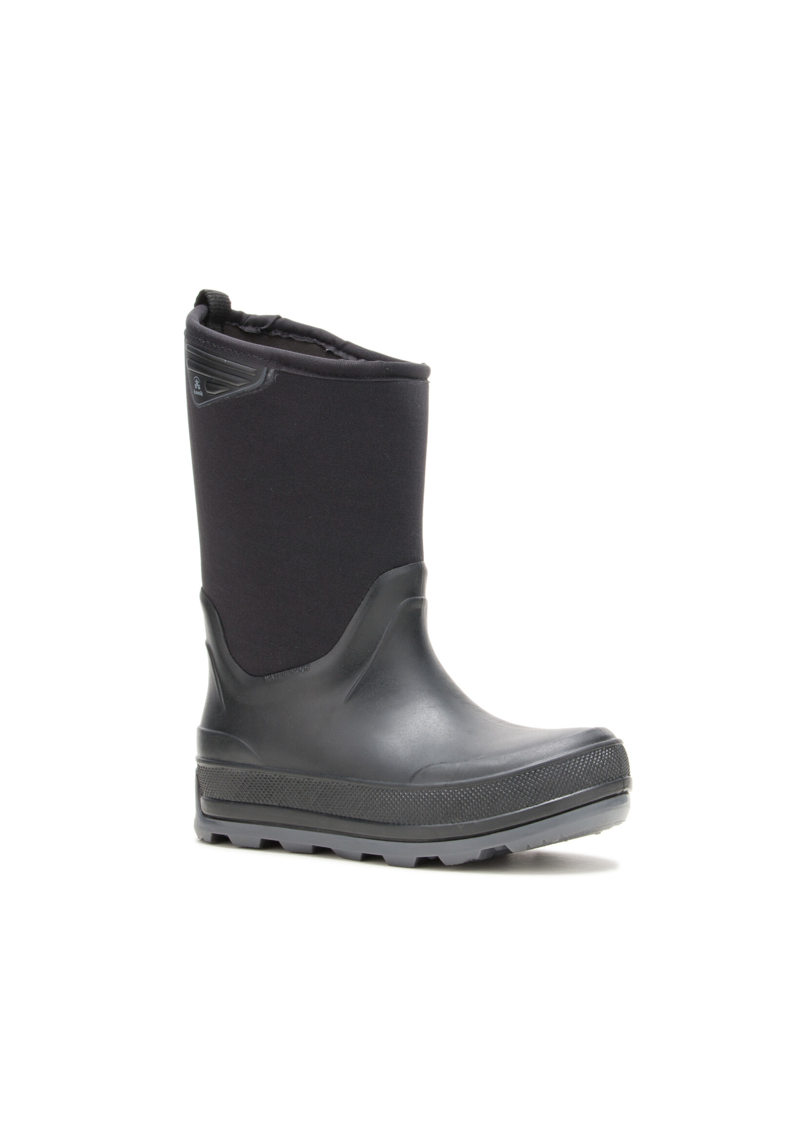 the Kamik Store Waterproof The Kid's TIMBER Rain Boots Comfortable down to -20°C Black