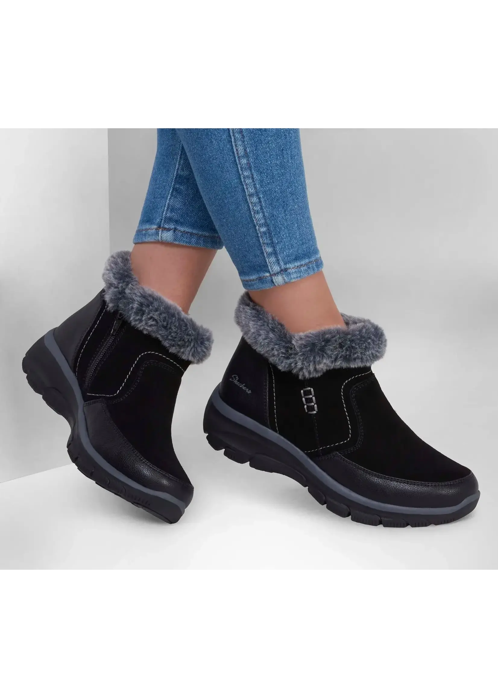 Women's Easy Going Warm Escape Fashion Boot Black - SHOE PLUS