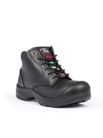 P&F Workwear Woman's Safety Work Shoes S559 Women's 6" Steel Toe Leather Work Boot - Black