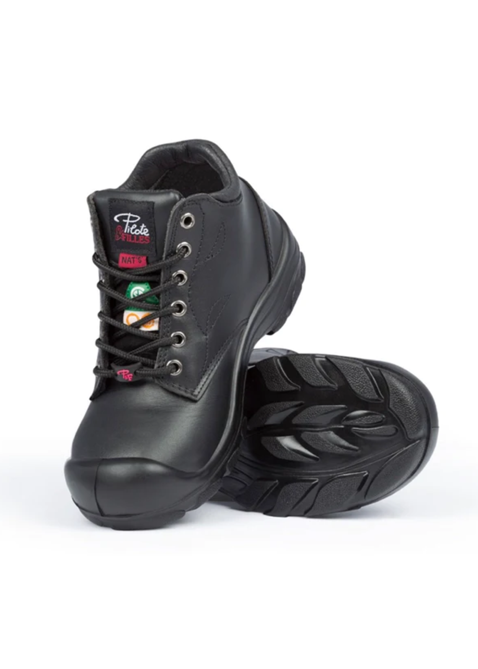 P&F Workwear Woman's Safety Work Shoes S559 Women's 6" Steel Toe Leather Work Boot - Black
