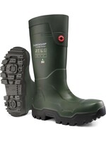 dunlop Men's Steel Toe Steel plate FieldPRO Thermo+ Full Safety 15" Insulated PU Work Boots Green/Black