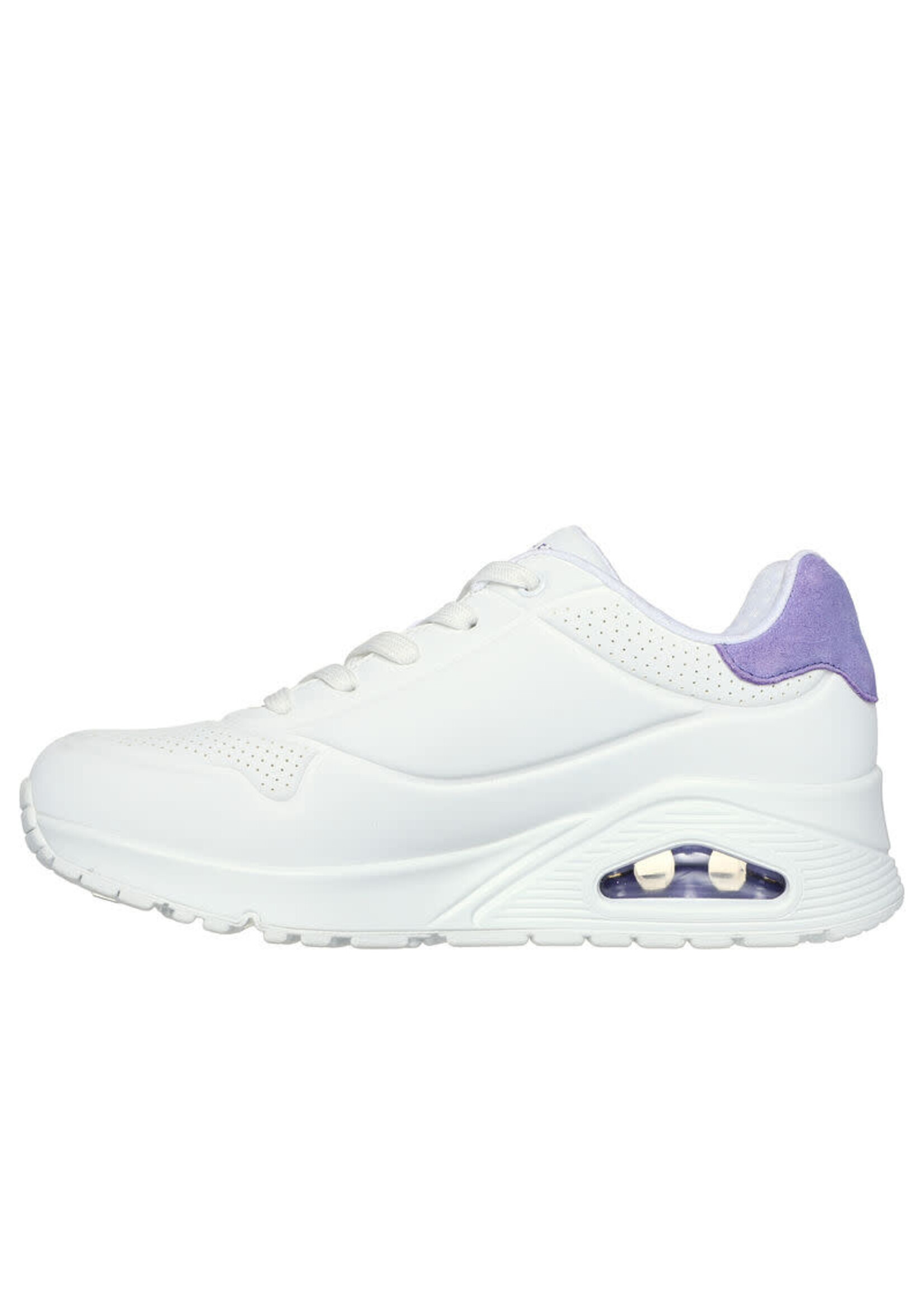 Skechers Women's Uno -Pop Back  Sneaker,177092 White/Purple