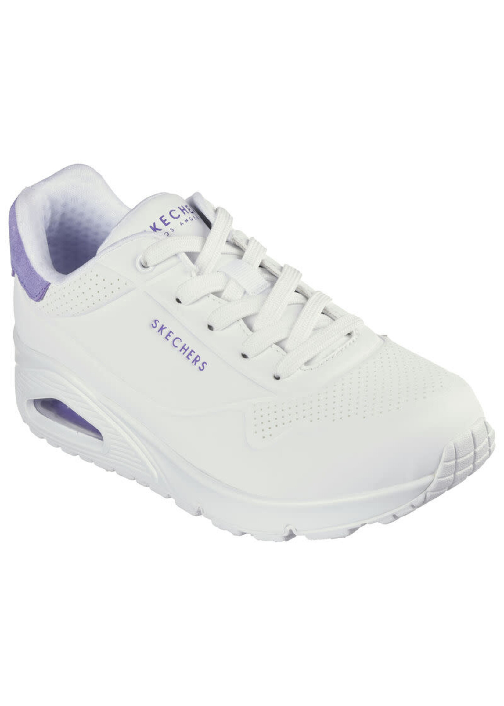 Skechers Women's Uno -Pop Back  Sneaker,177092 White/Purple