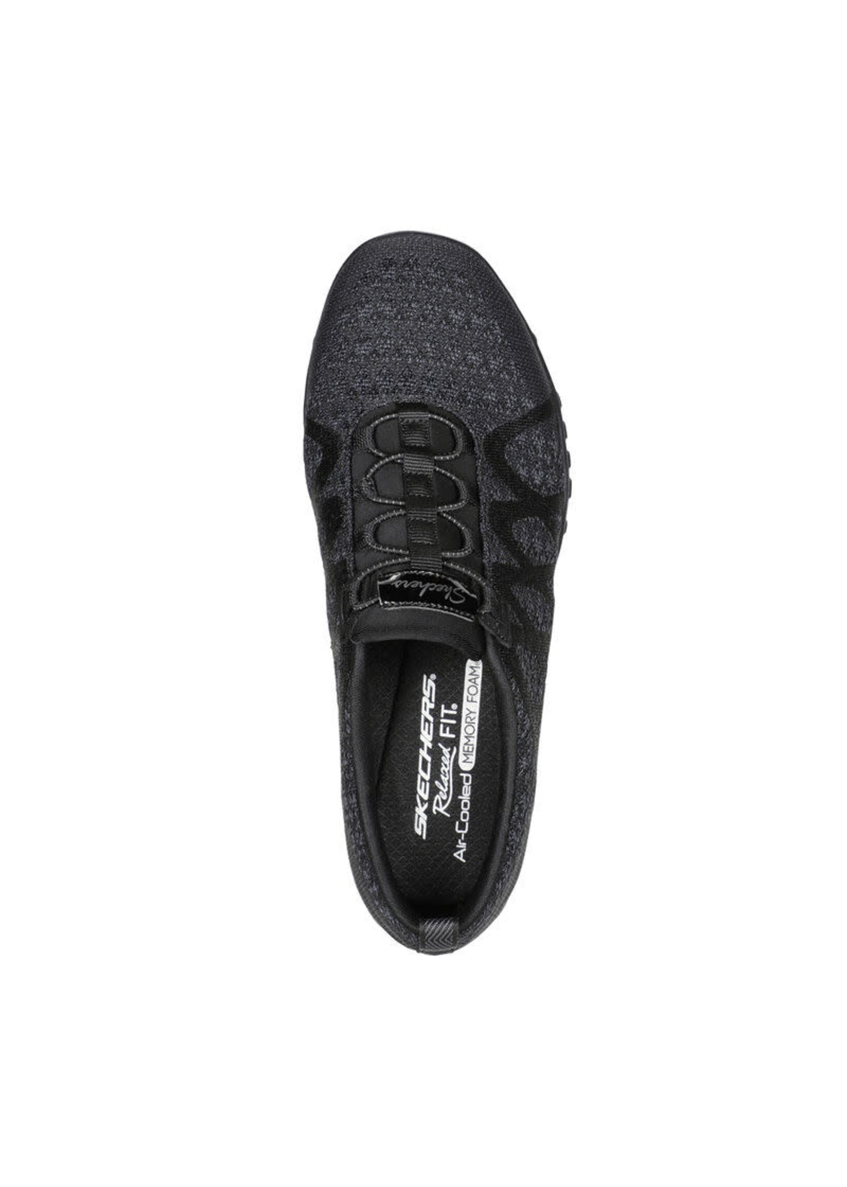 Skechers Women's Breathe Easy Infi-Knity Fashion Sneaker Black Wide Fit 100301W/BLK