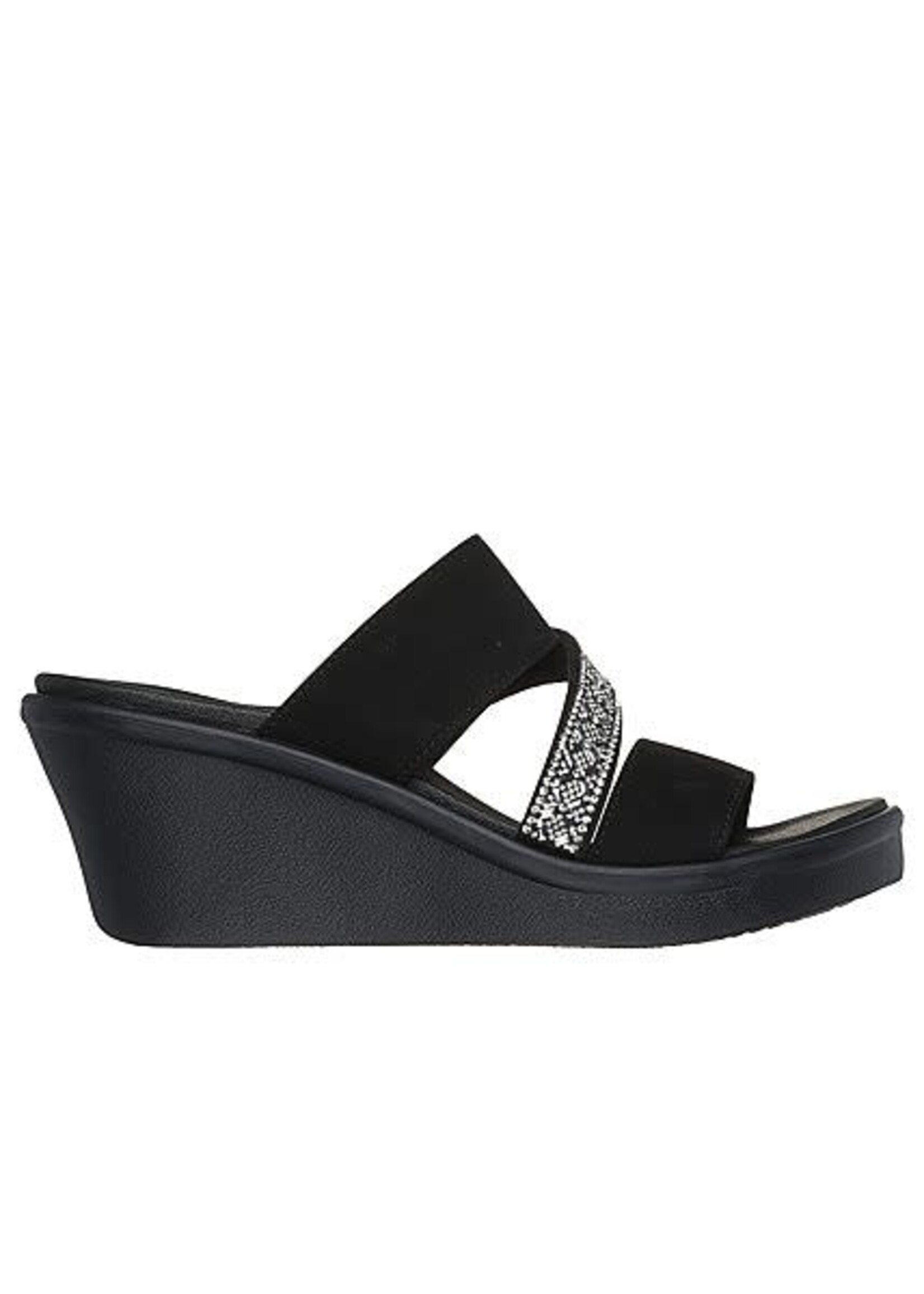 Skechers Womens  Wedge Rumble On Social Glam 119611/BLK Full Black/Silver