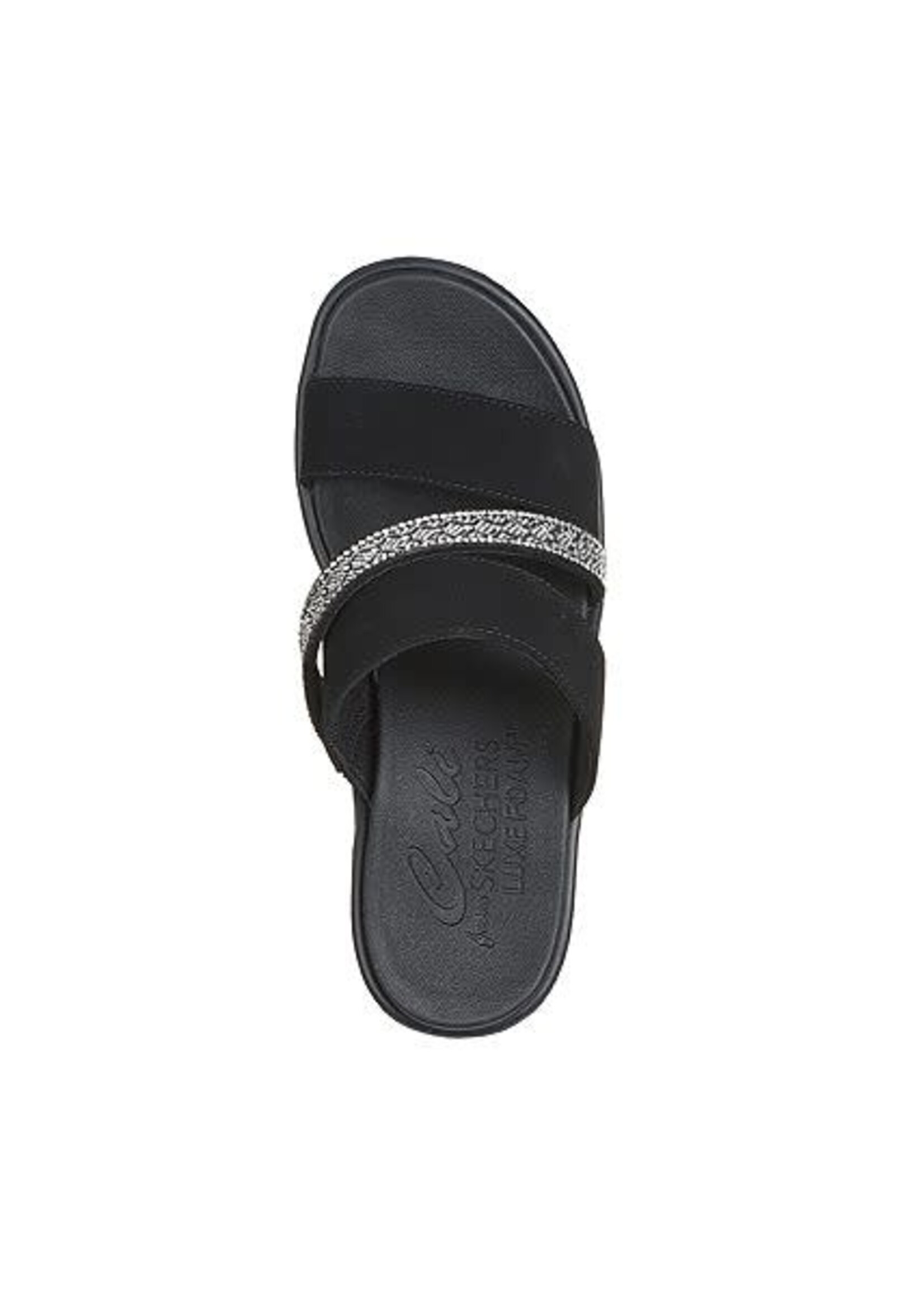 Skechers Womens  Wedge Rumble On Social Glam 119611/BLK Full Black/Silver