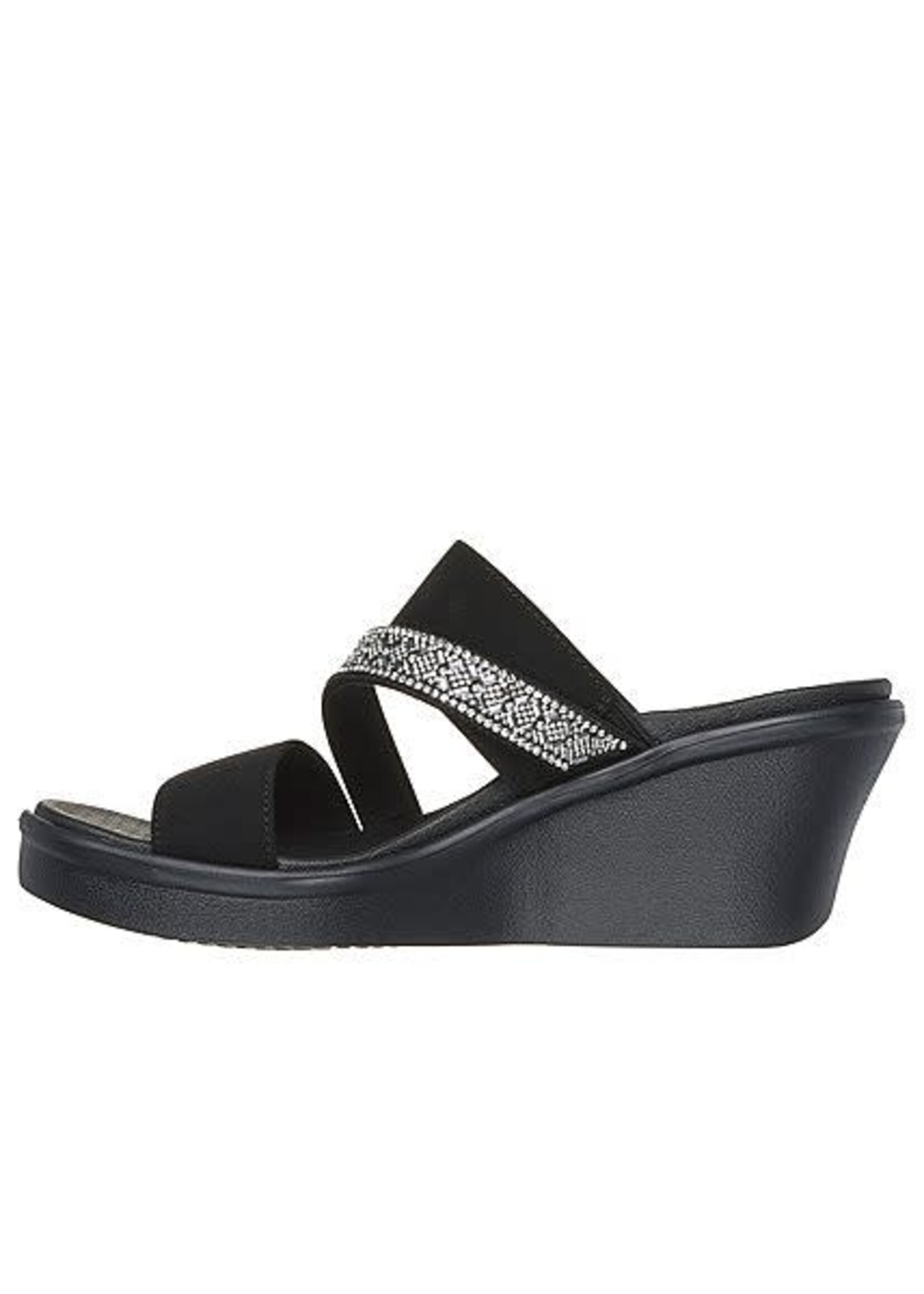 Skechers Womens  Wedge Rumble On Social Glam 119611/BLK Full Black/Silver