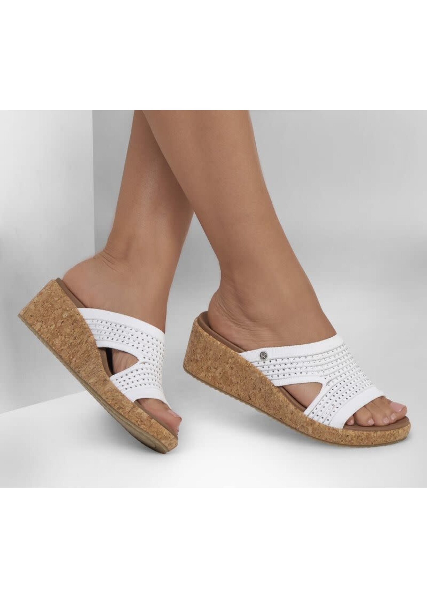 Skechers Womens Arch Fit Wedge Beverlee Sweet Lacey 119546/WHT White
