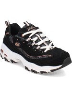 Skechers Women's Memory Foam D'Lites  Sneaker - 11936 Me Time -Black/Rose Gold