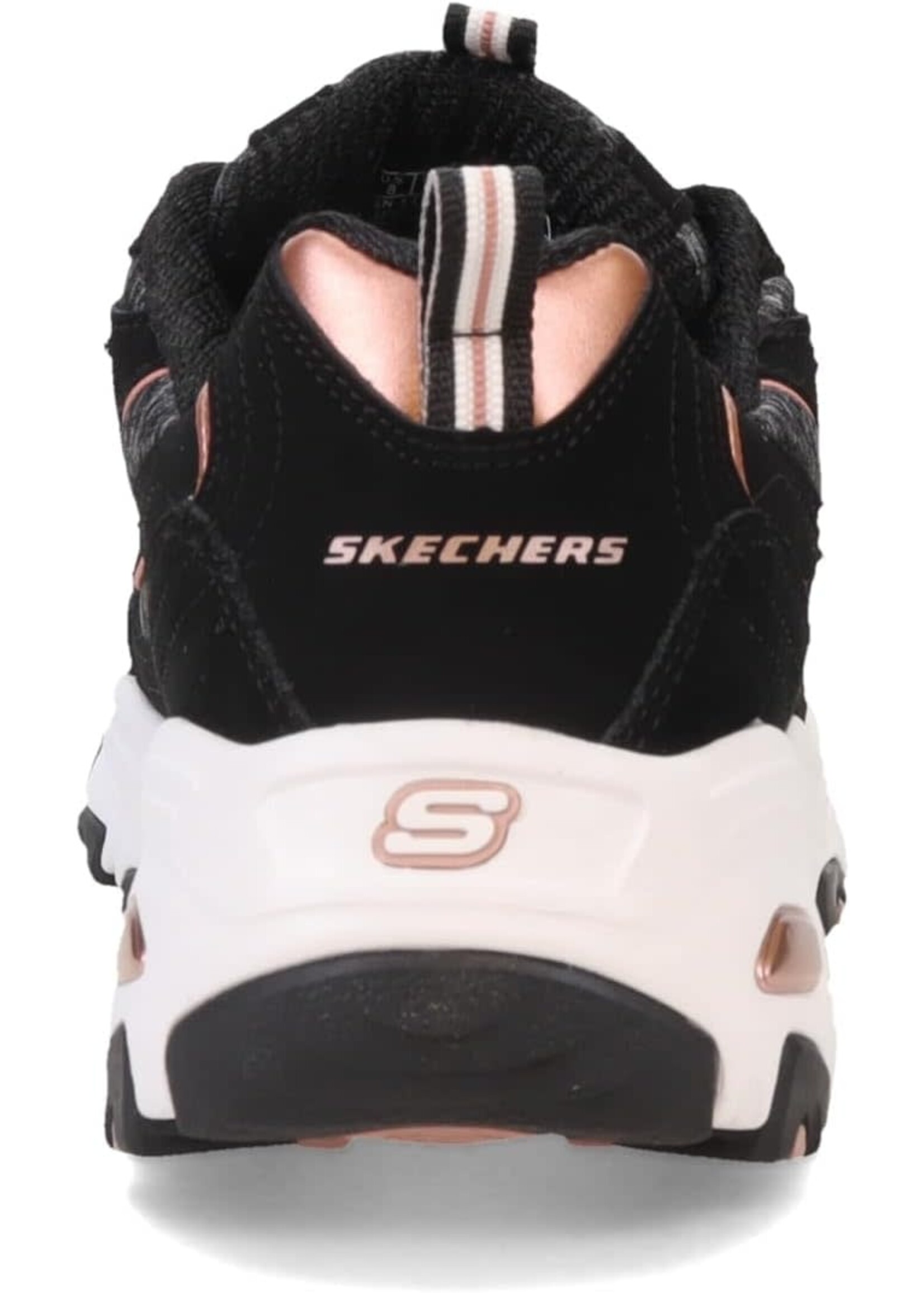 Skechers Women's Memory Foam D'Lites  Sneaker - 11936 Me Time -Black/Rose Gold