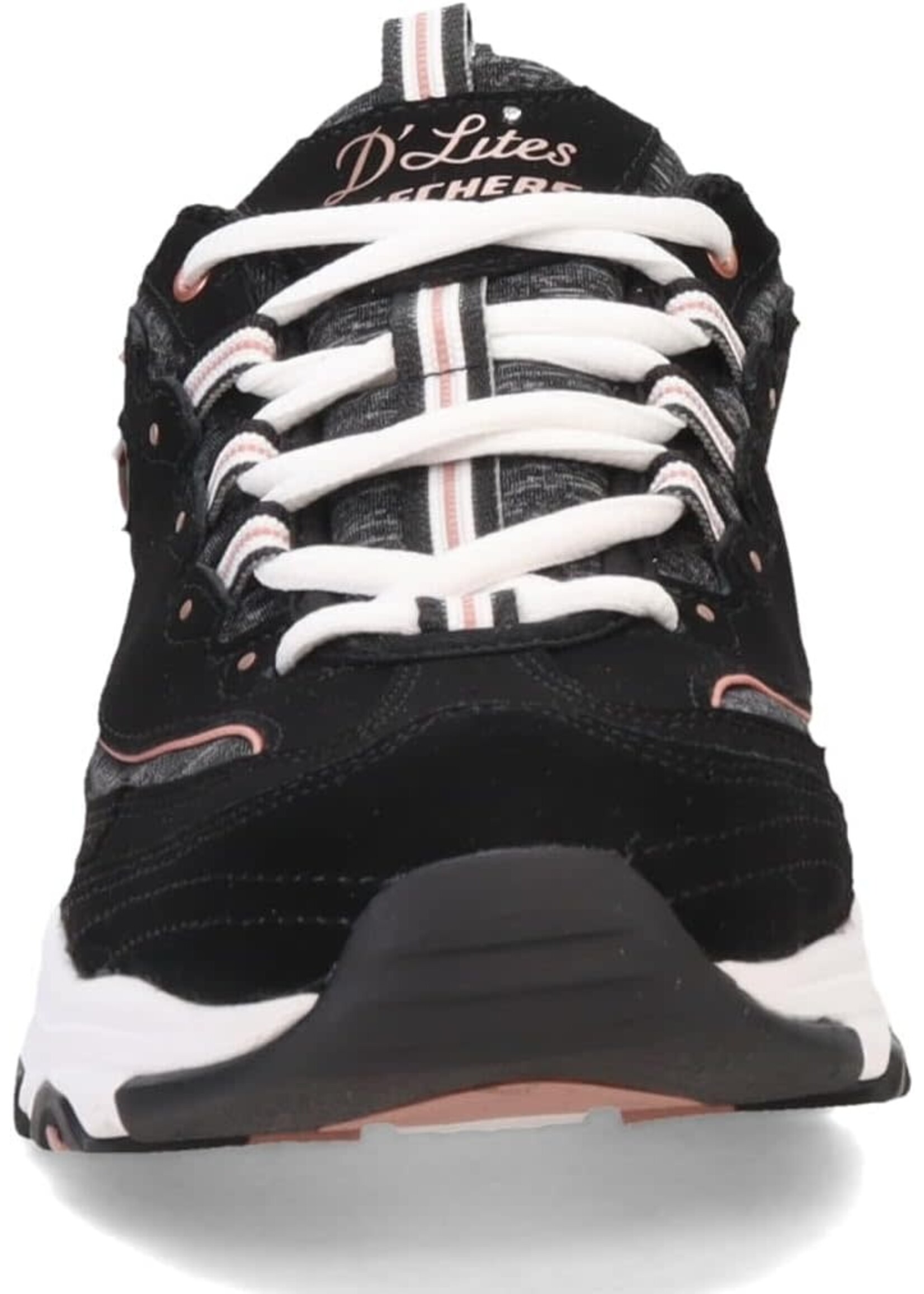Skechers Women's Memory Foam D'Lites  Sneaker - 11936 Me Time -Black/Rose Gold