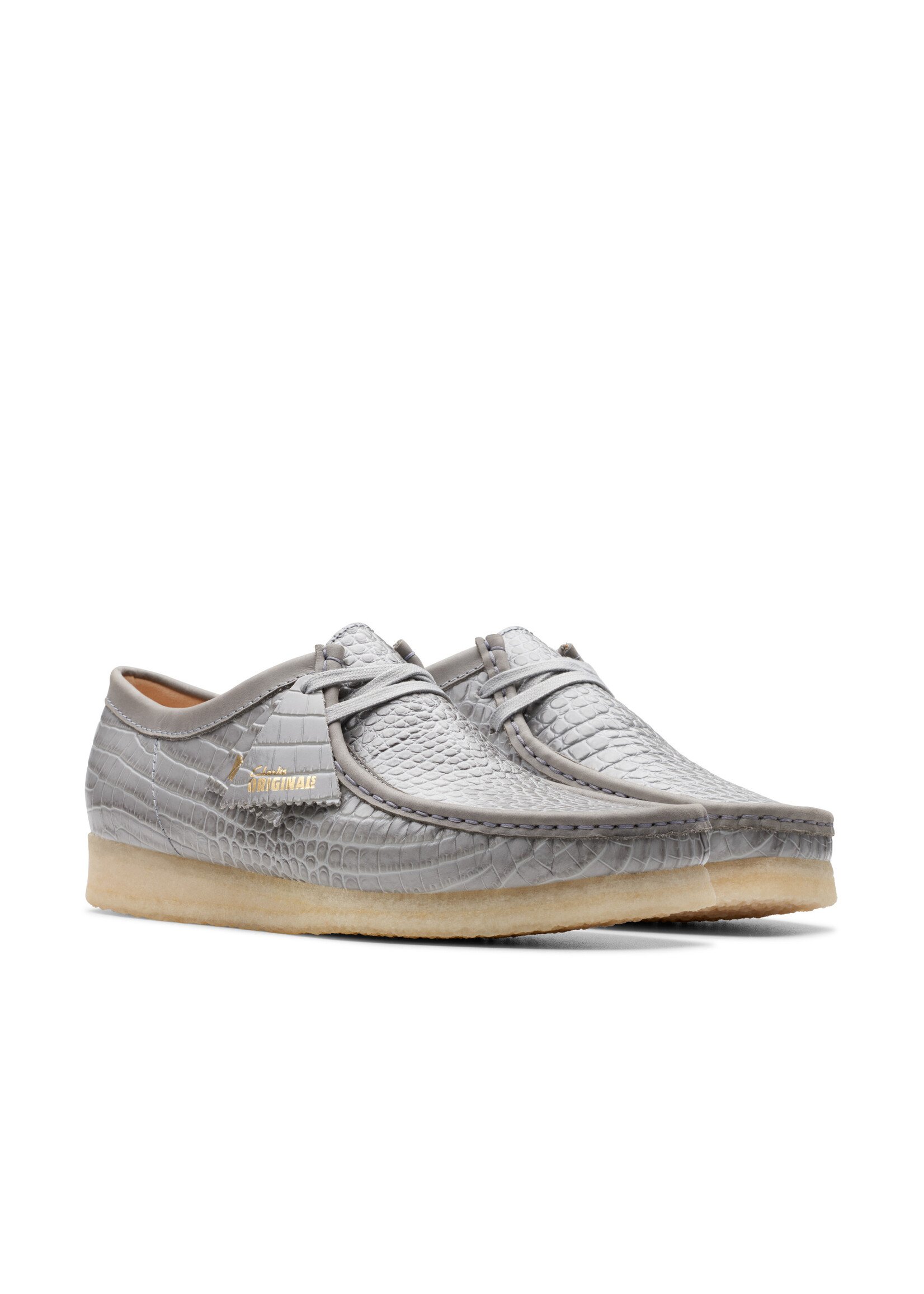 Clarks Men's Originals Wallabee Grey Croc | 26176573