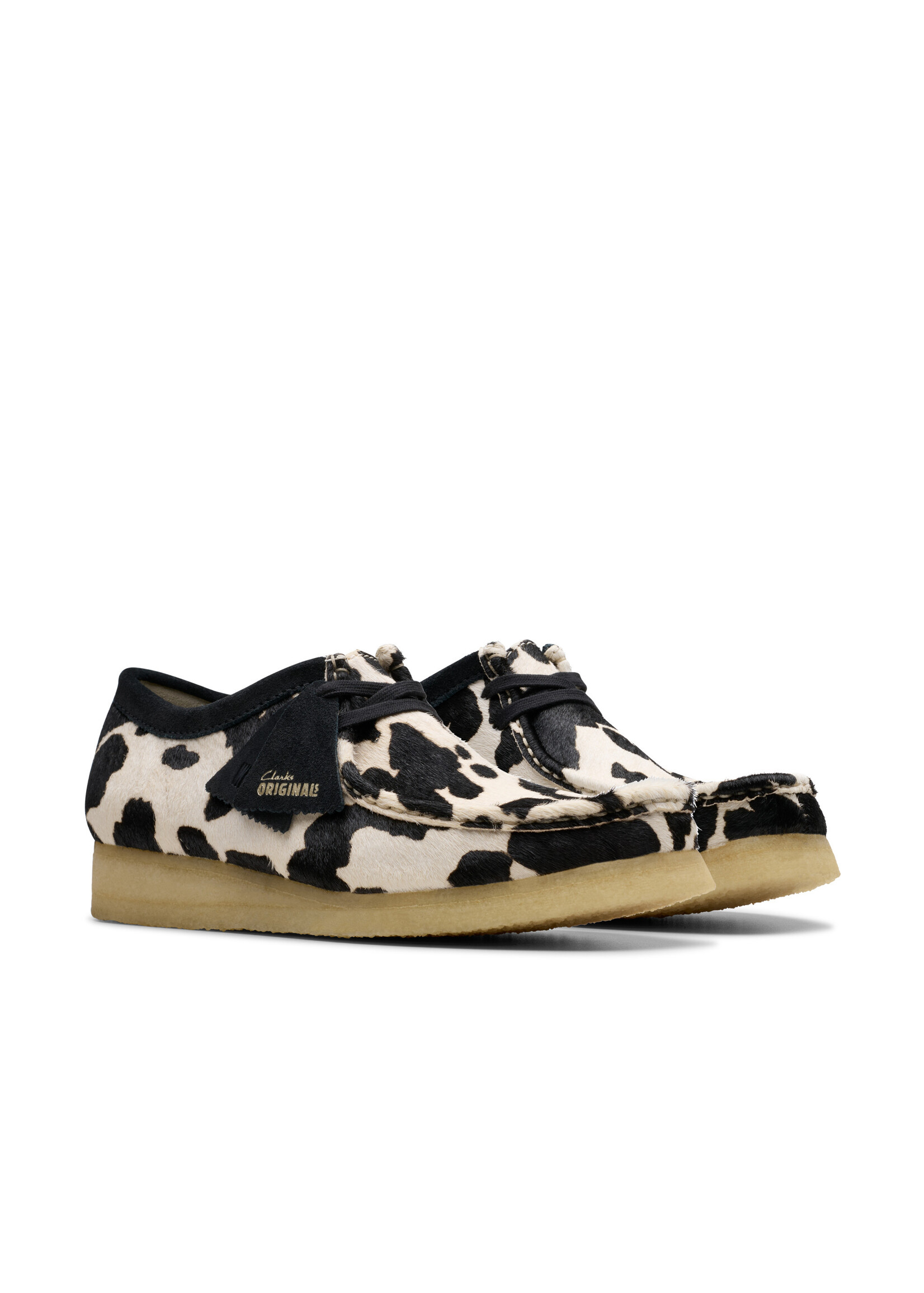 Clarks Men's Originals Wallabee Cow Print Hair On Black | 26176776