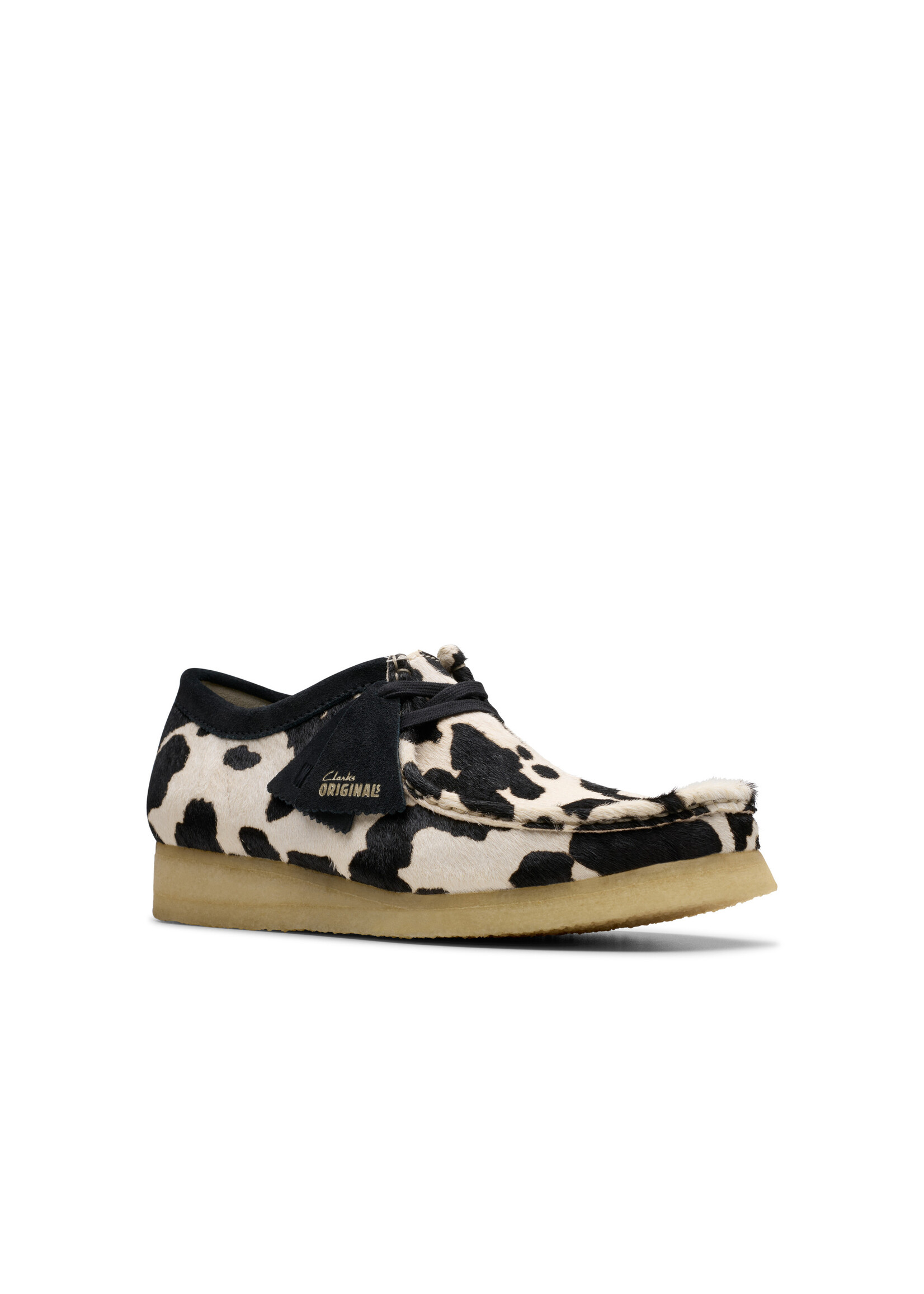 Clarks Men's Originals Wallabee Cow Print Hair On Black | 26176776