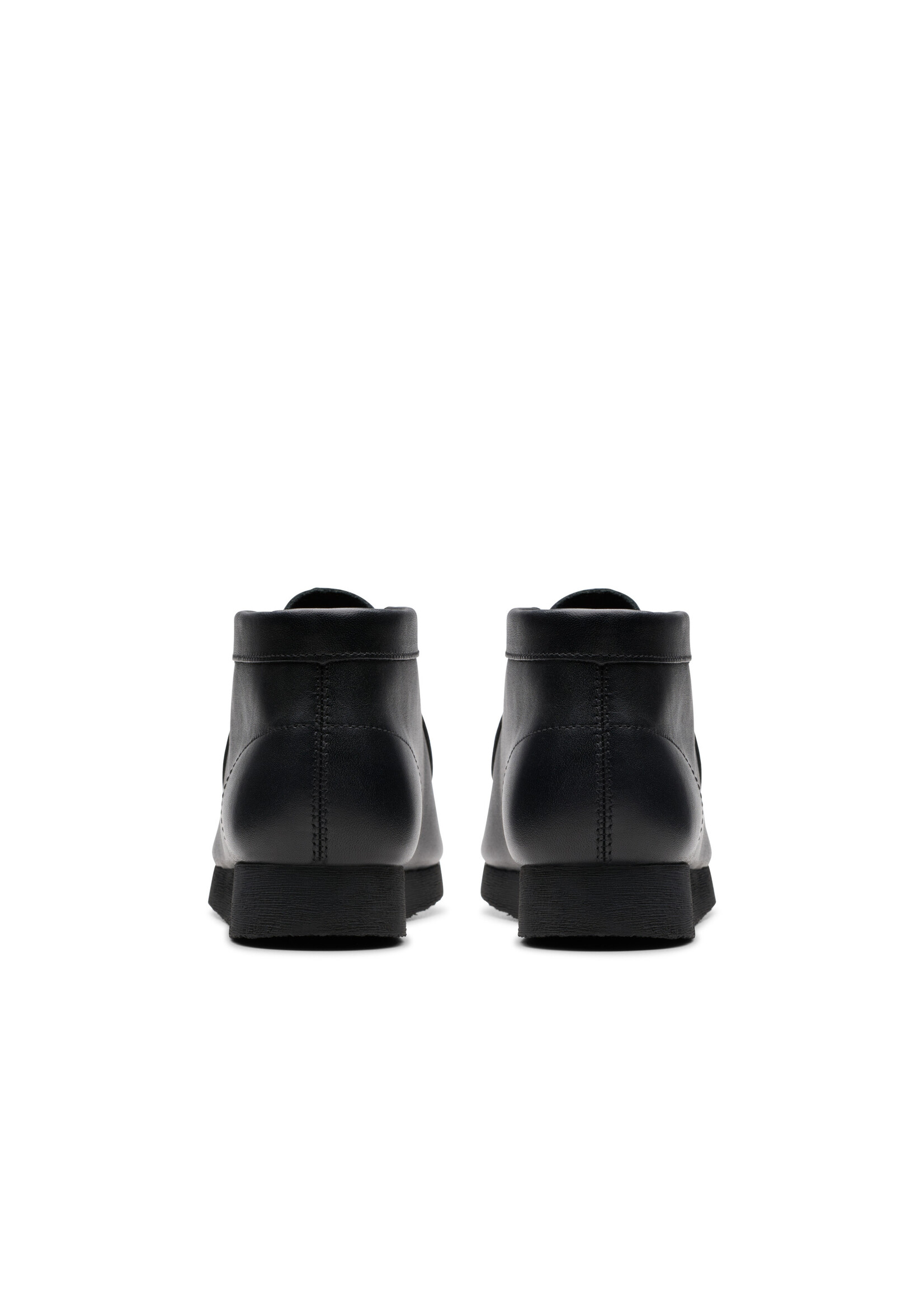 Clarks Older Boys Wallabee Boot O Black Leather 26168041 (Unisex-child)