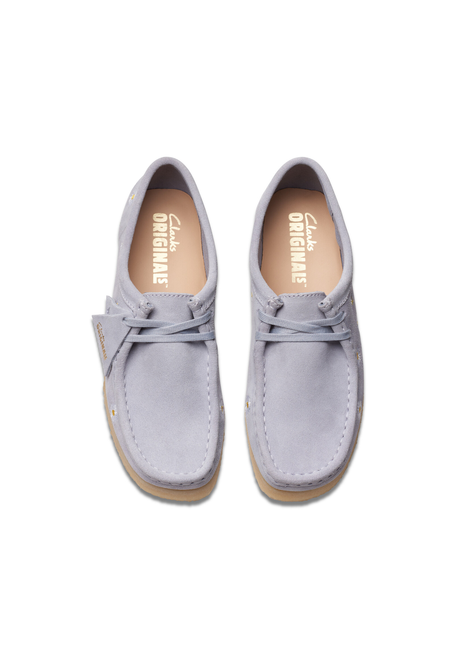 Clarks Womens Wallabee .Originals Icon Cloud Grey Emb Grey | 26175644