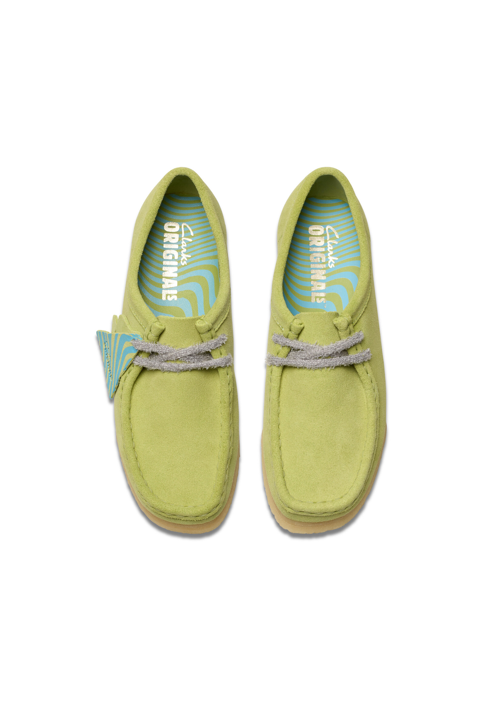 Clarks Womens Wallabee .Originals Icon Pale Lime Suede | 26175670