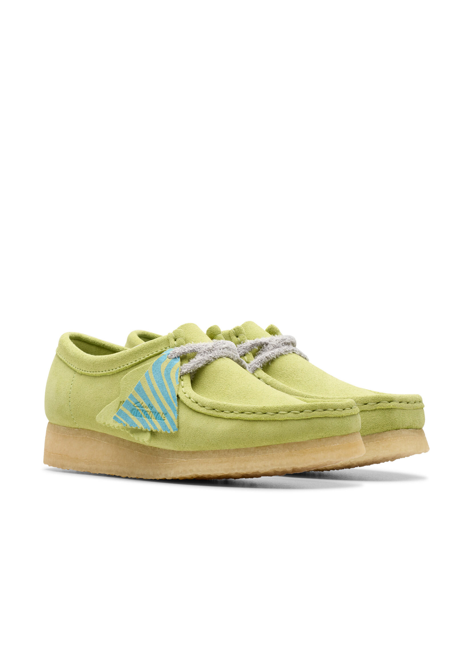 Clarks Womens Wallabee .Originals Icon Pale Lime Suede | 26175670