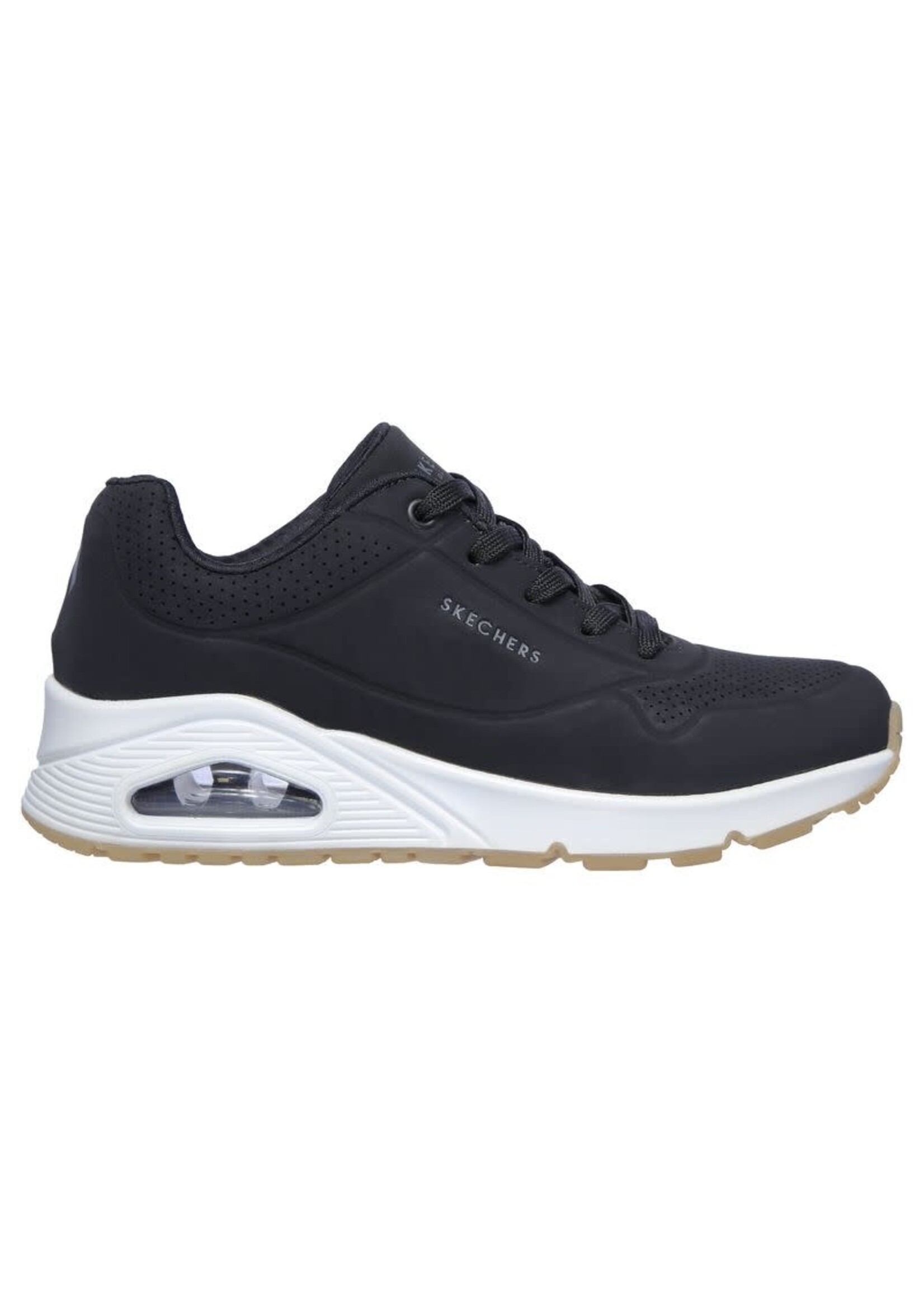 Skechers Women's Uno -Stand on Air Sneaker, 73690-Black/White