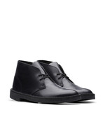 Clarks Mens Desert Boot Black Polished Leather 26144225
