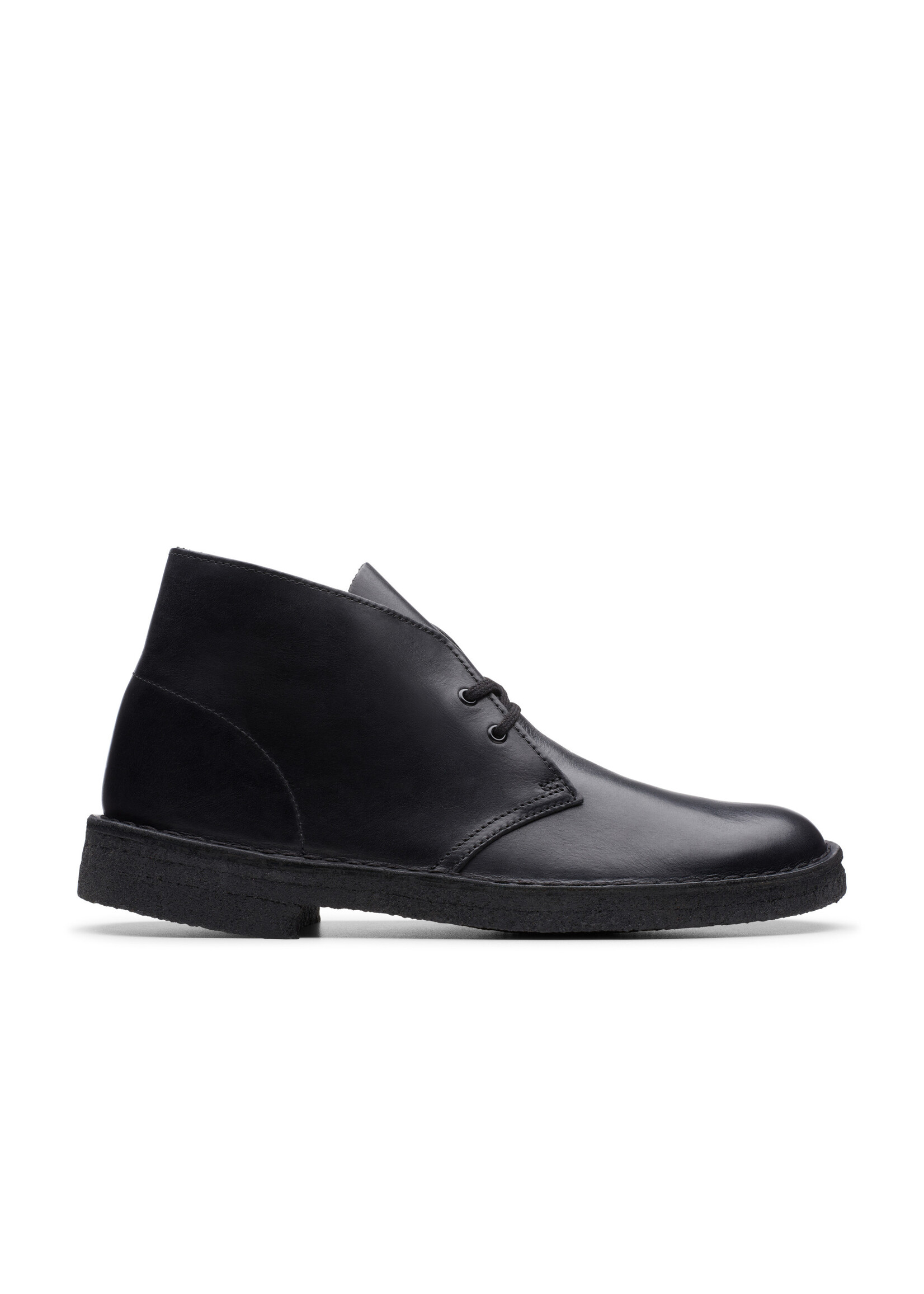 Clarks desert boot black smooth leather discount