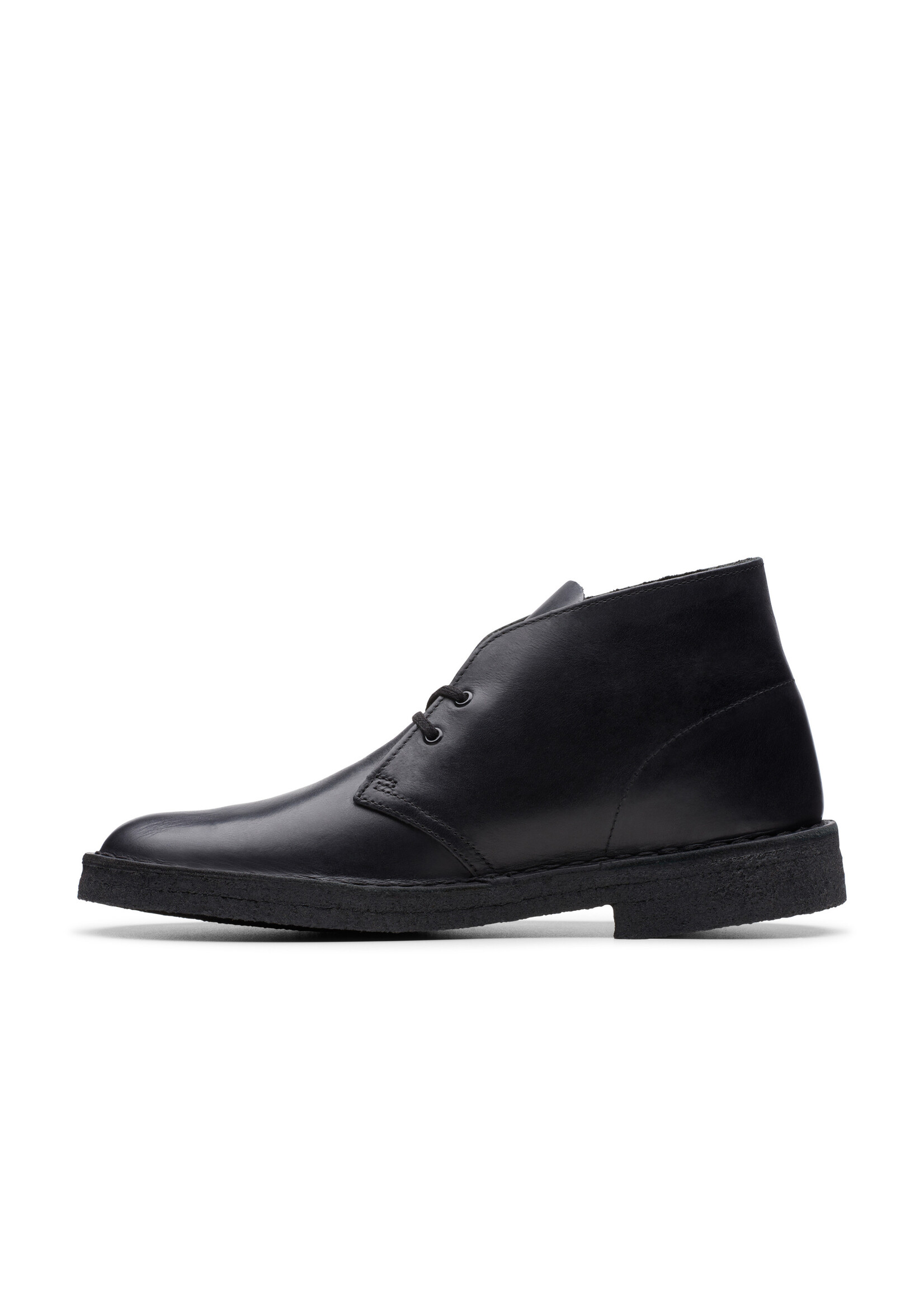 Clarks Mens Desert Boot Black Polished Leather 26144225