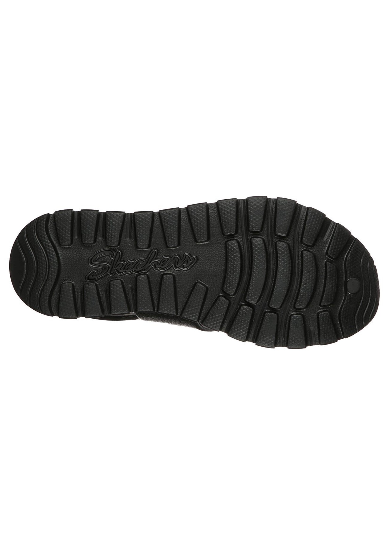 Skechers Women's Foamies Breezy Feels Cali Gear Footsteps-Molded Double Strap Slingback Sandal, Black/Black