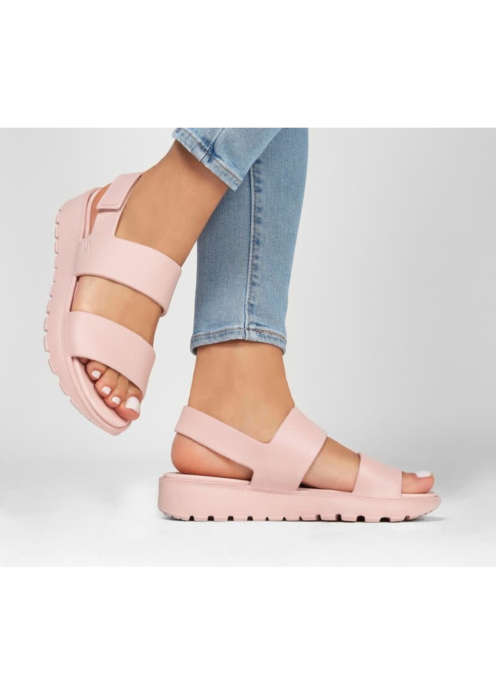 Skechers Women's Foamies Breezy Feels Cali Gear Footsteps Sandal, Blush Pink
