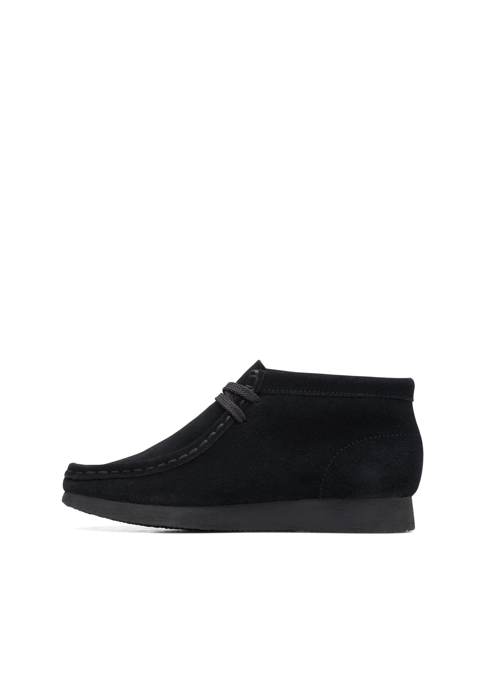 Clarks Older Boys Wallabee Boot O Black Suede 26168044