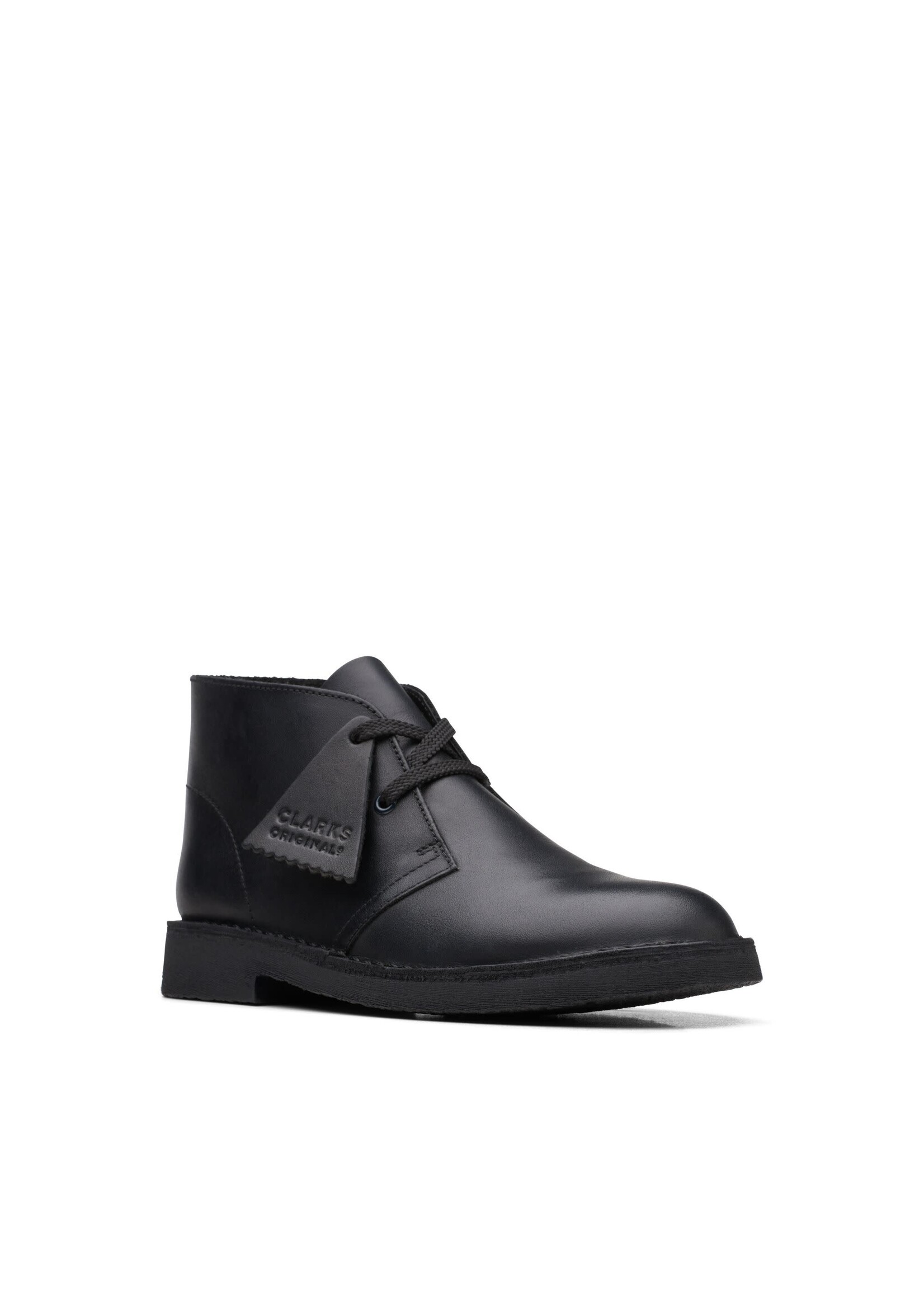 Clarks Older Boys Desert Boot O Black Leather 26168040 (Unisex)