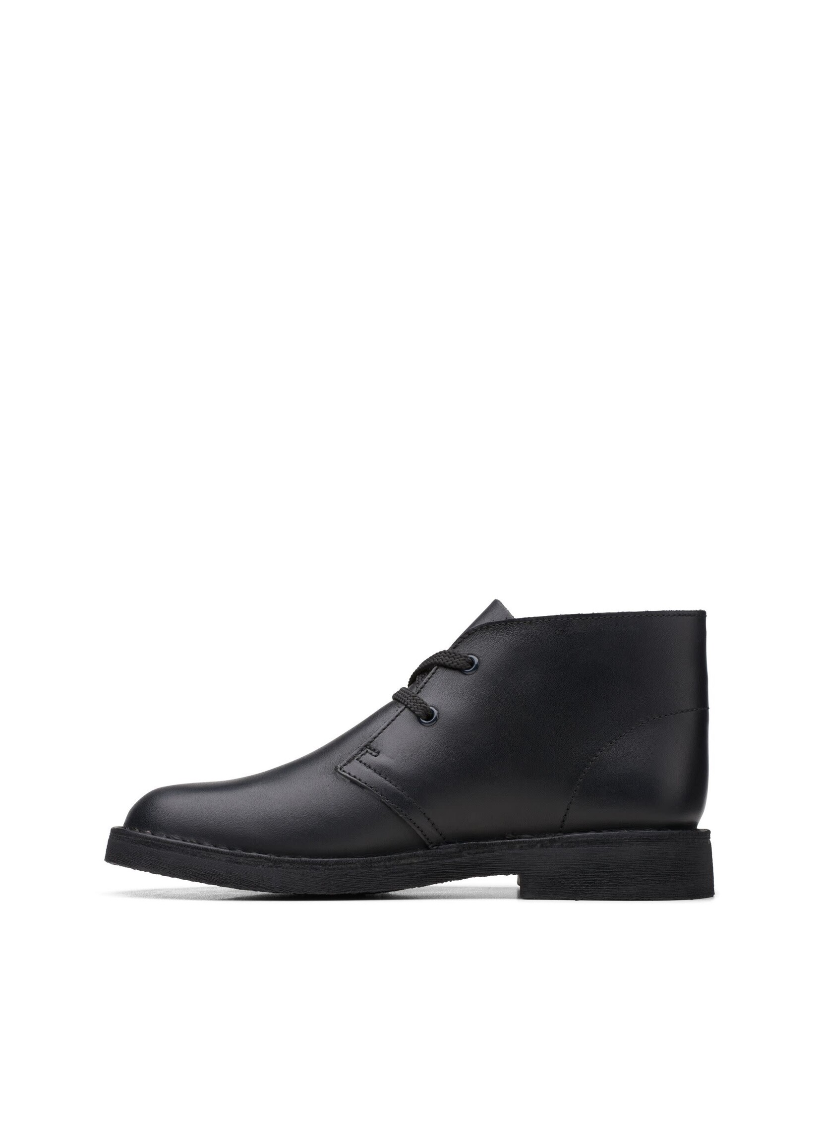 Clarks Older Boys Desert Boot O Black Leather 26168040 (Unisex)