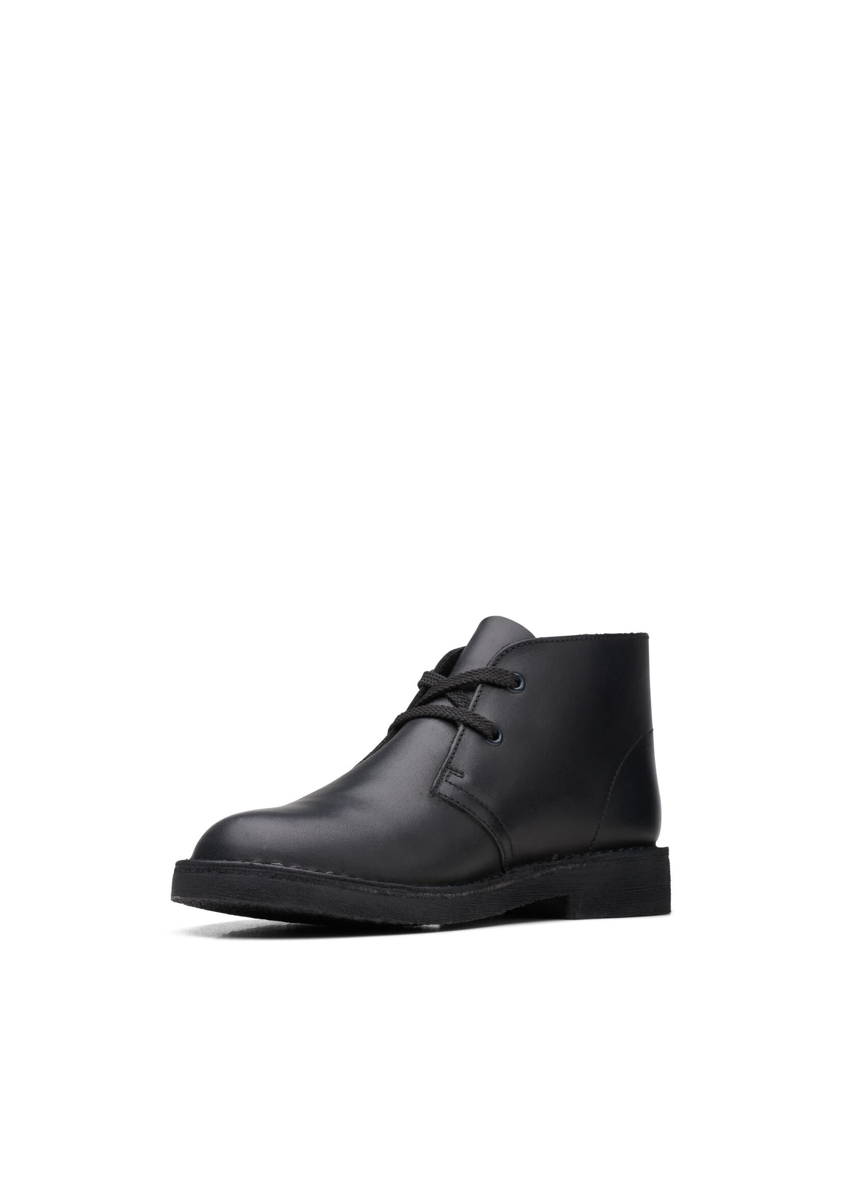 Clarks Older Boys Desert Boot O Black Leather 26168040 (Unisex)