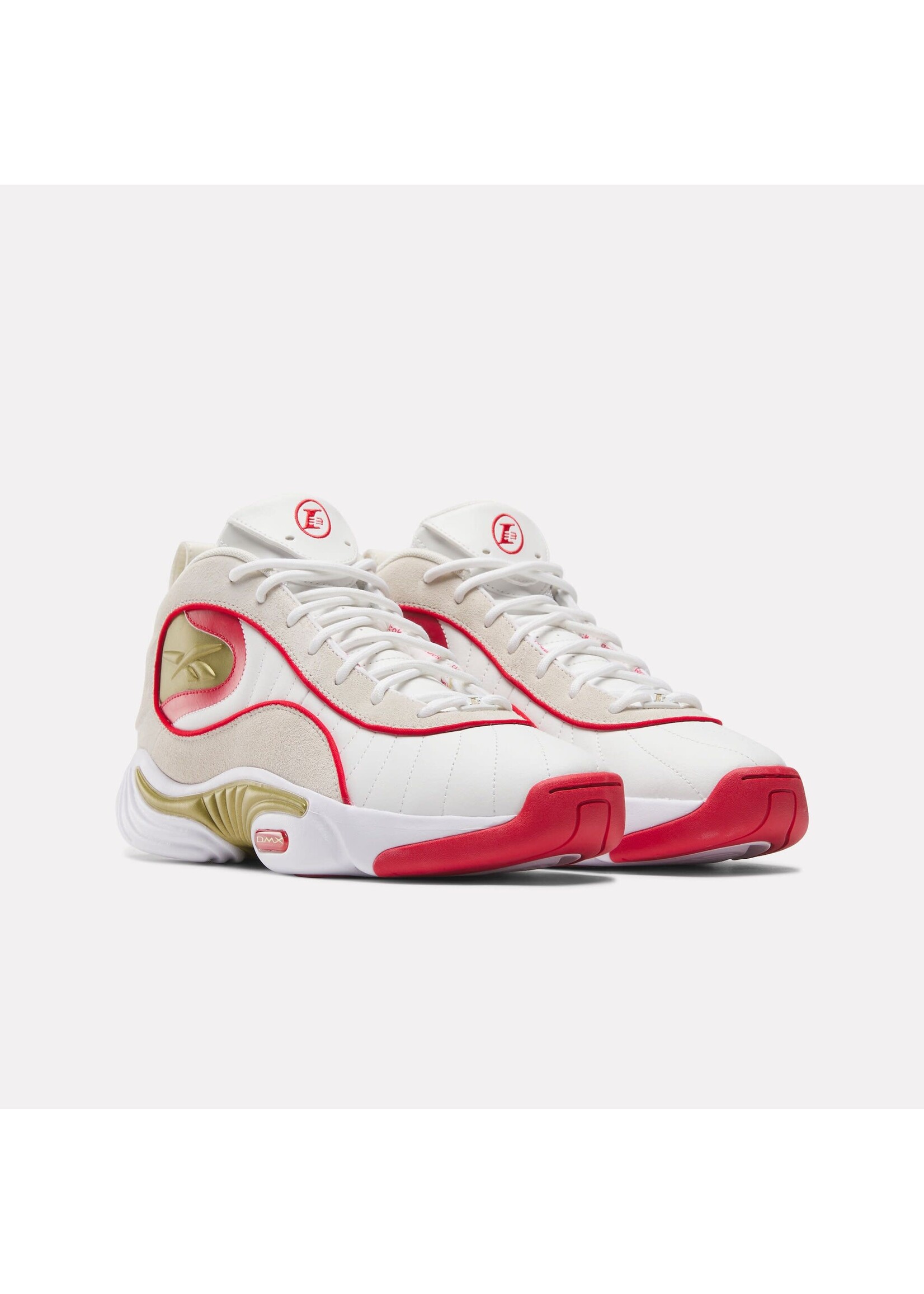 Red and white allen iverson shoes 2025