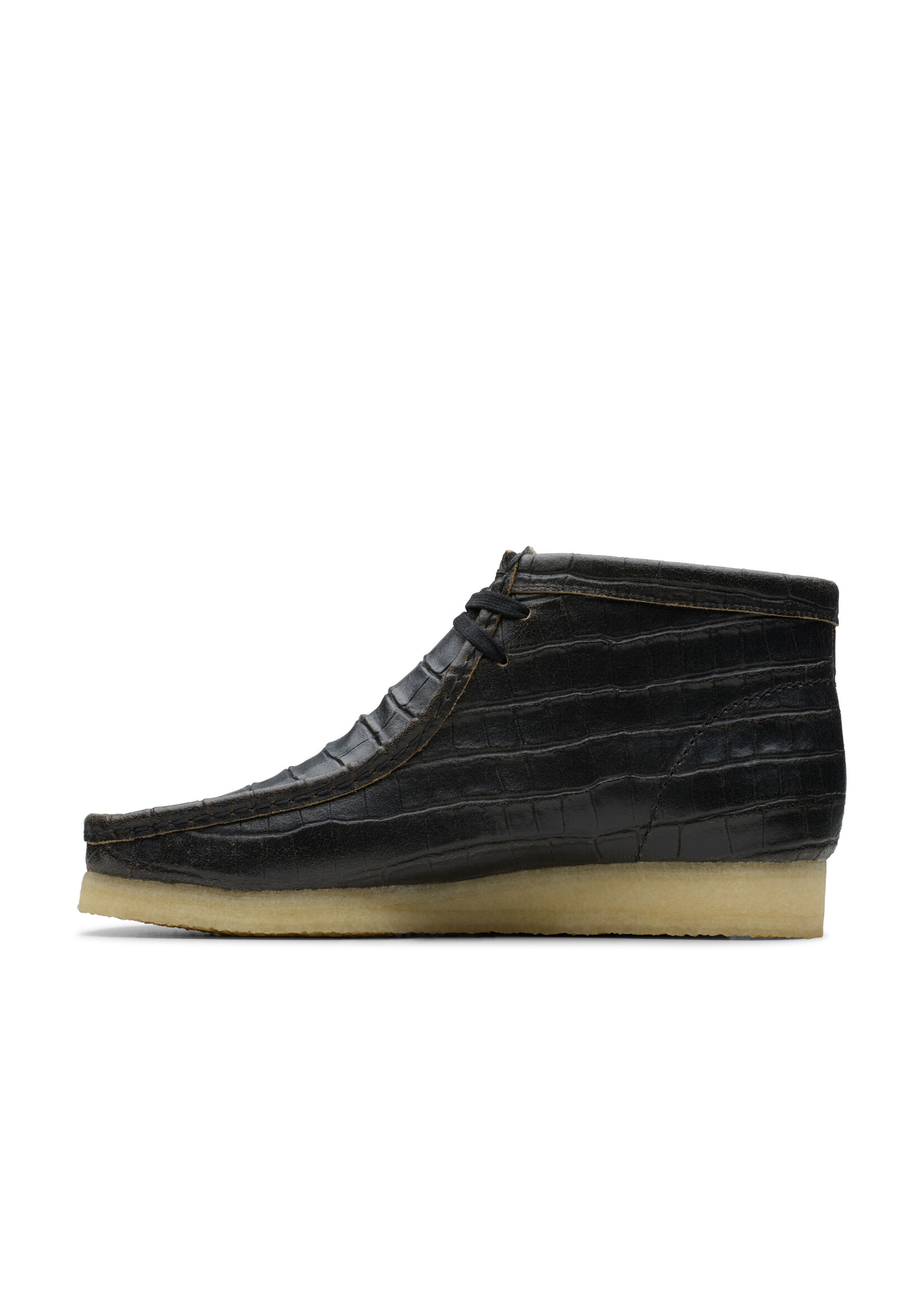 Clarks Men's Originals Wallabee Boot Black Croc Distress 26179191