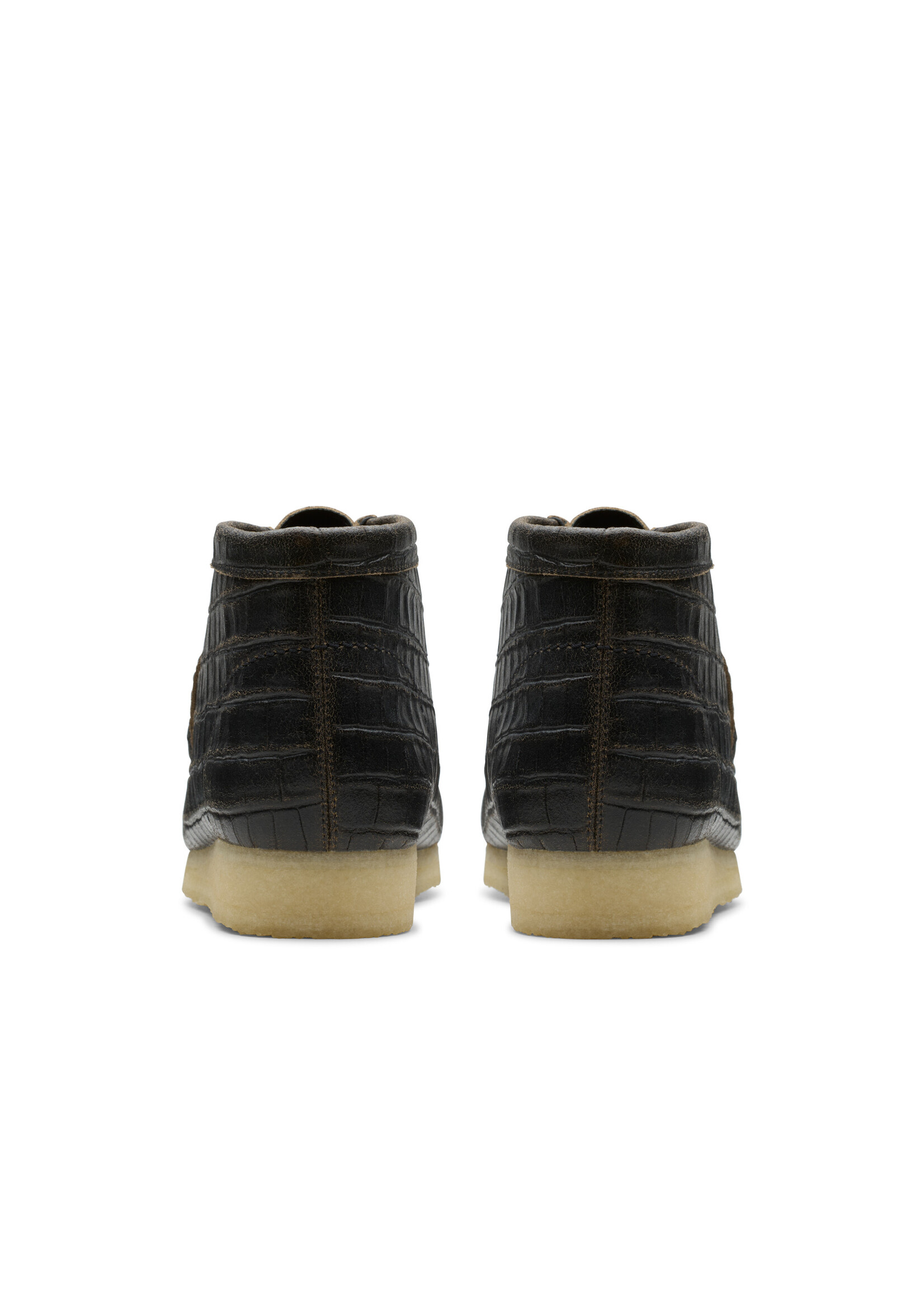 Clarks Men's Originals Wallabee Boot Black Croc Distress 26179191