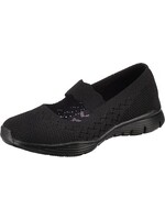 Skechers Women's Seager Power Hitter Slip On 49622/BBK Engineered Knit Mary Jane
