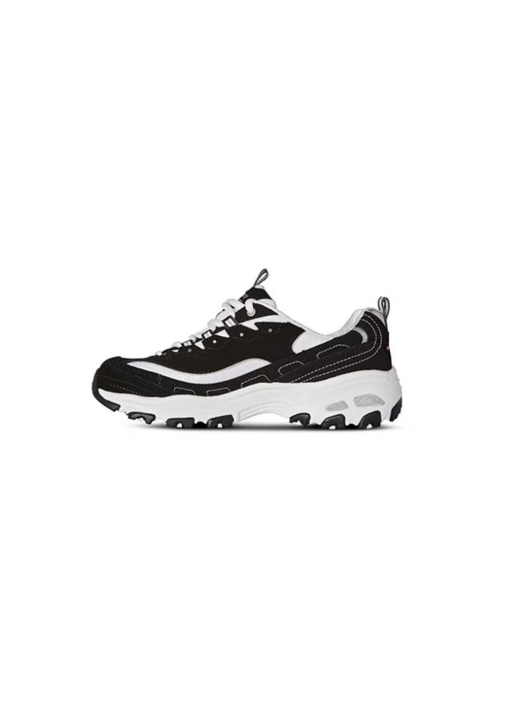 Skechers Women's Memory Foam D'Lites  Sneaker -Biggest Fan - Black/White