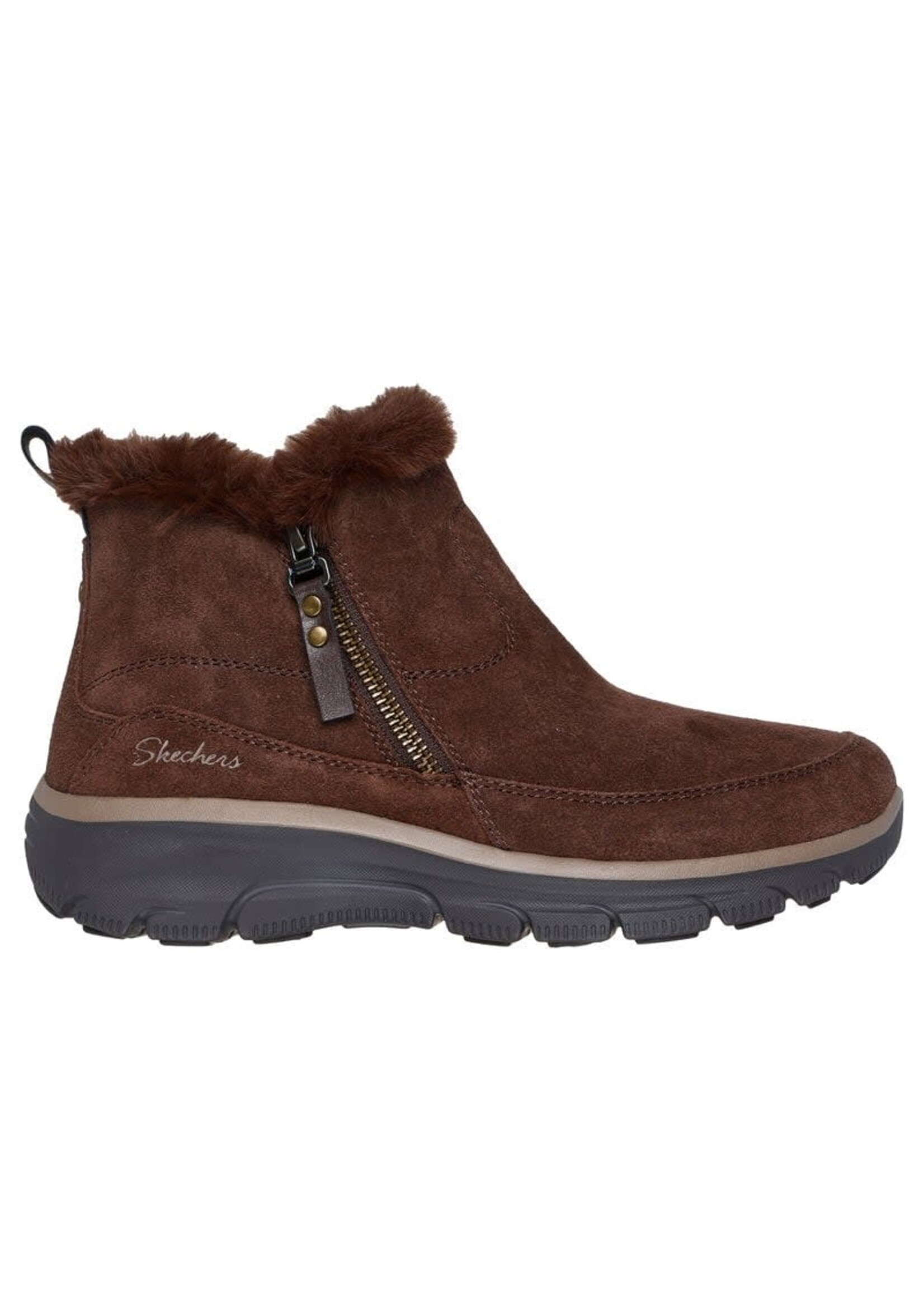Skechers Womens Relaxed Fit: Easy Going - Cool Zip Memory Foam 167862/CHOC Chocolate Brown